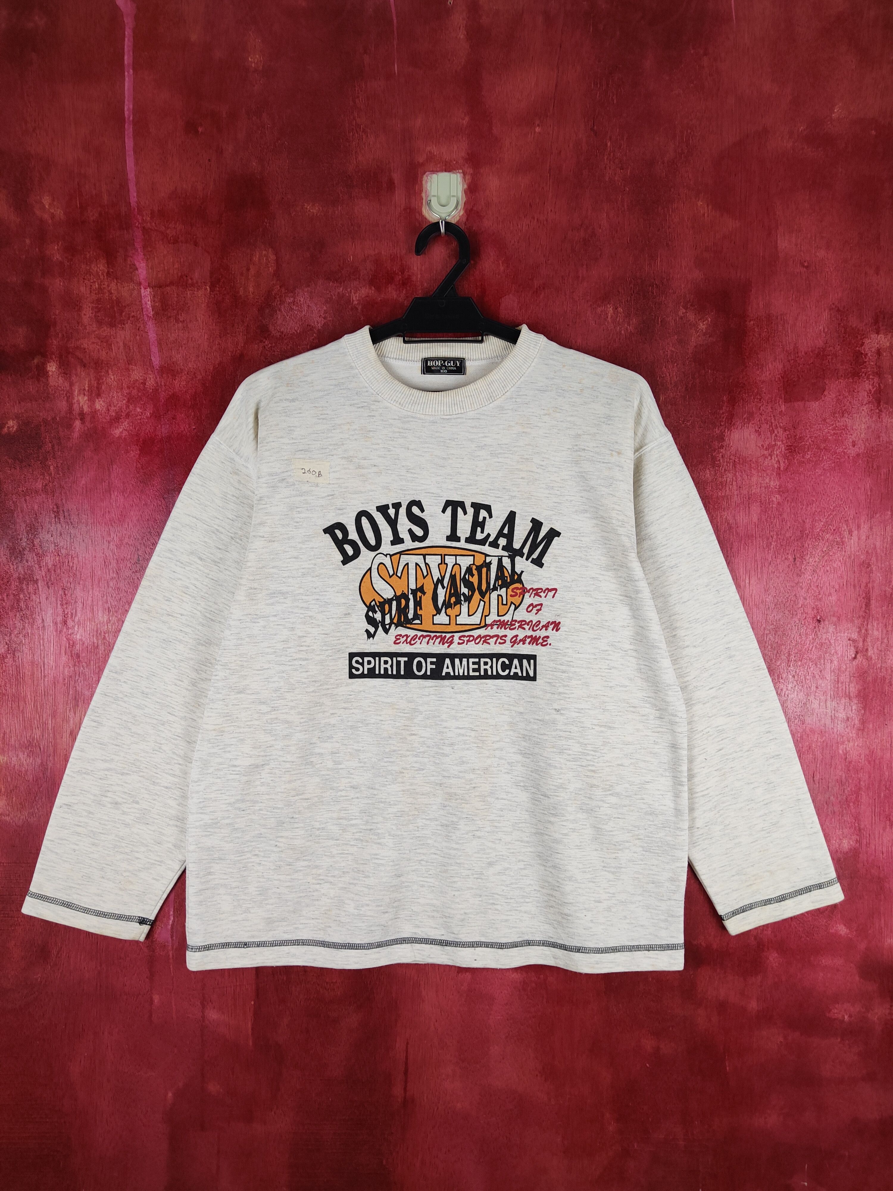 Japanese Brand × Vintage Hop Guy White/Gray Spirit of American Sweatshirt #260B Size US M / EU 48-50 / 2 - 1 Thumbnail