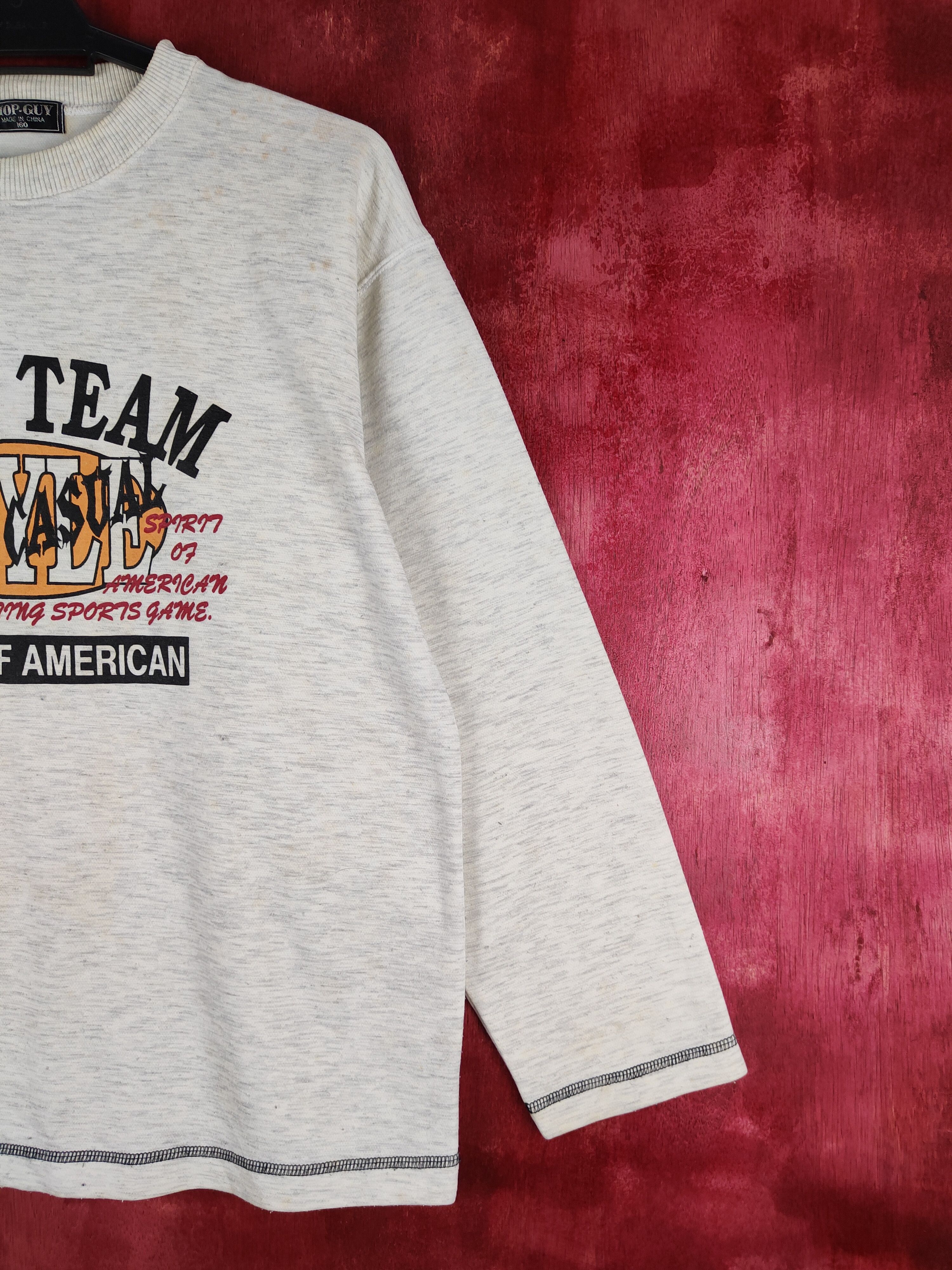 Japanese Brand × Vintage Hop Guy White/Gray Spirit of American Sweatshirt #260B Size US M / EU 48-50 / 2 - 6 Thumbnail