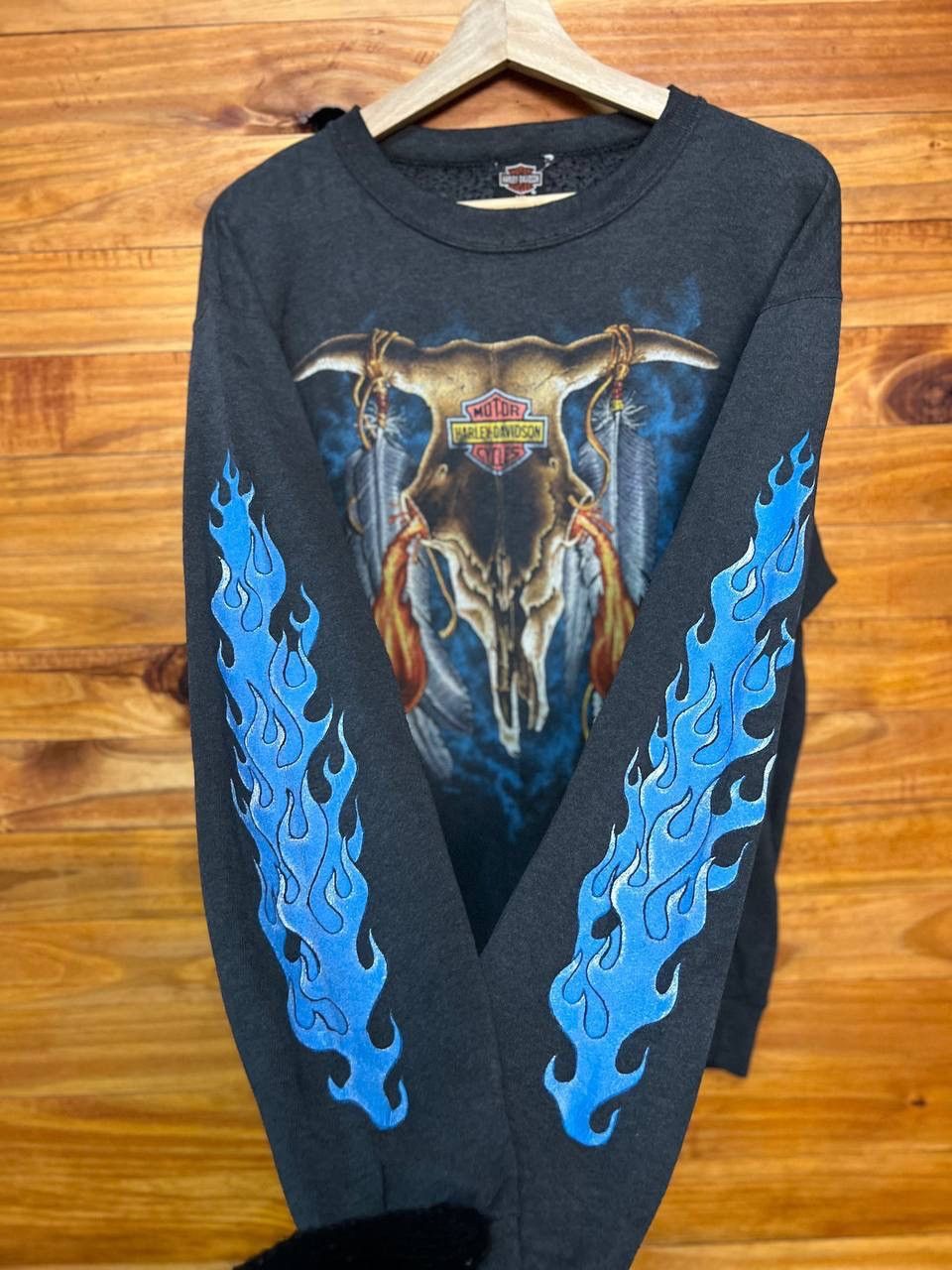 Harley Davidson Vintage 80s Harley Davidson Big Logo Sweatshirts Size US L / EU 52-54 / 3 - 5 Thumbnail