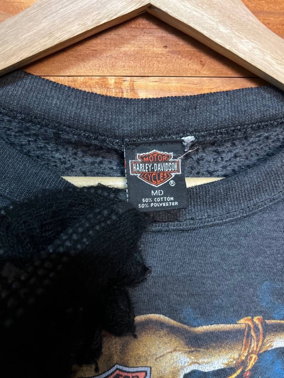 Harley Davidson Vintage 80s Harley Davidson Big Logo Sweatshirts Size US L / EU 52-54 / 3 - 9 Thumbnail
