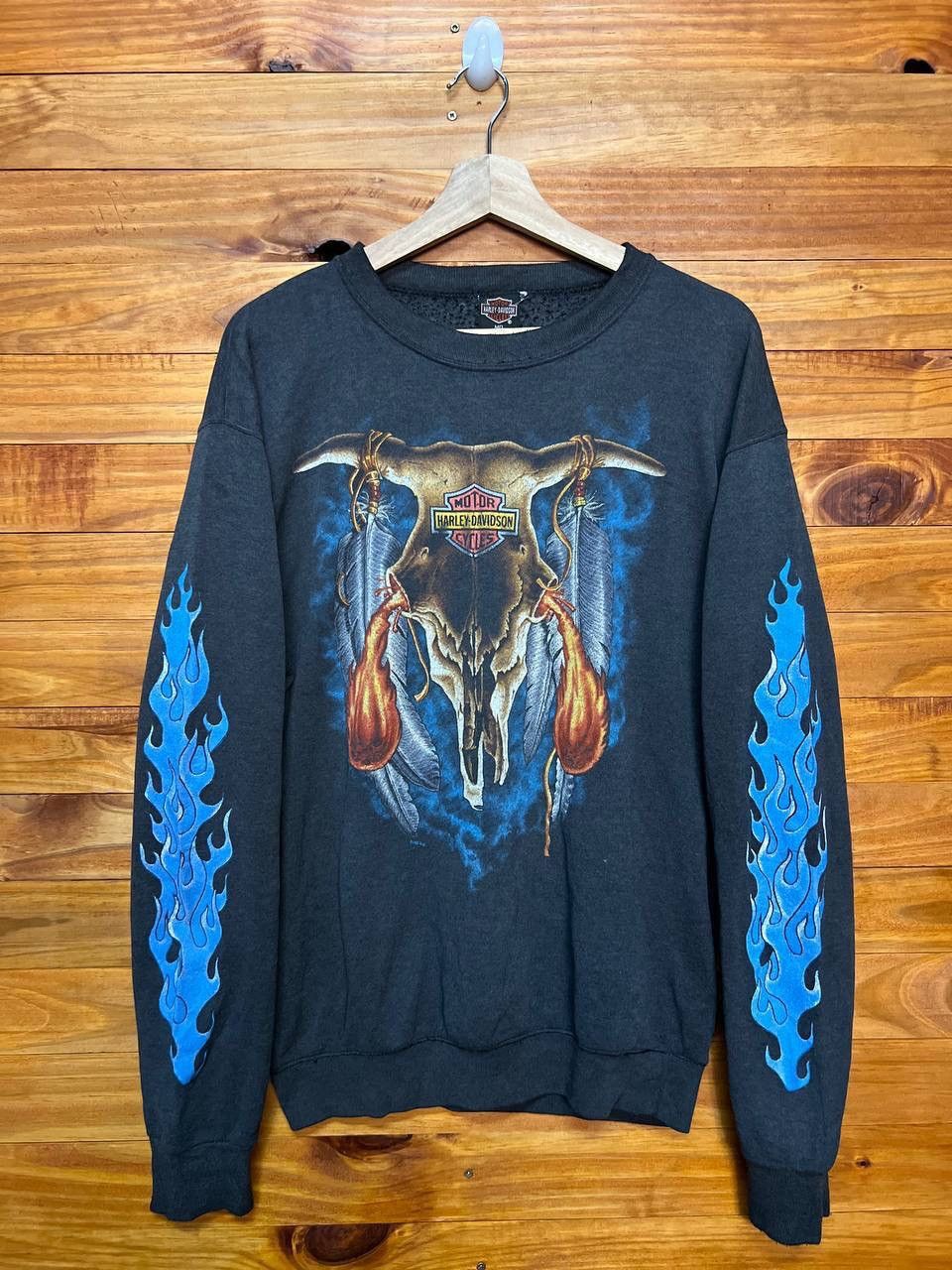 Harley Davidson Vintage 80s Harley Davidson Big Logo Sweatshirts Size US L / EU 52-54 / 3 - 1 Thumbnail