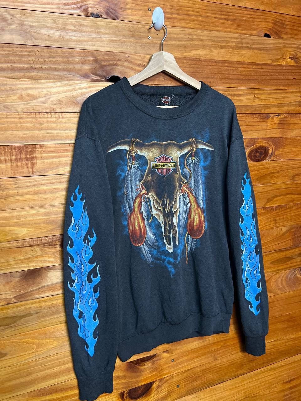 Harley Davidson Vintage 80s Harley Davidson Big Logo Sweatshirts Size US L / EU 52-54 / 3 - 2 Thumbnail