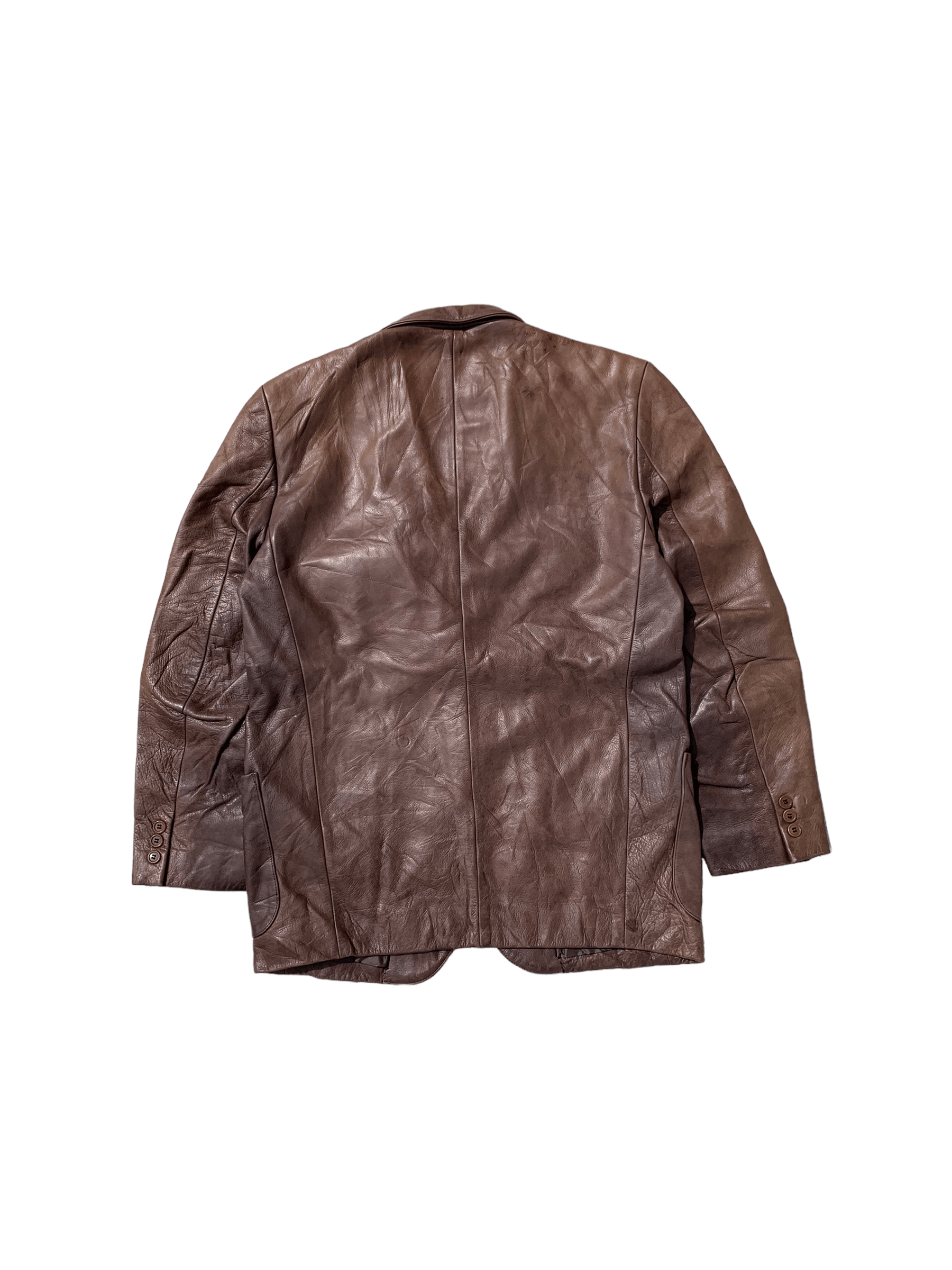 BIGI Vintage Men's Bigi Cow Hide Blazer Leather Jacket Size US M / EU 48-50 / 2 - 2 Thumbnail