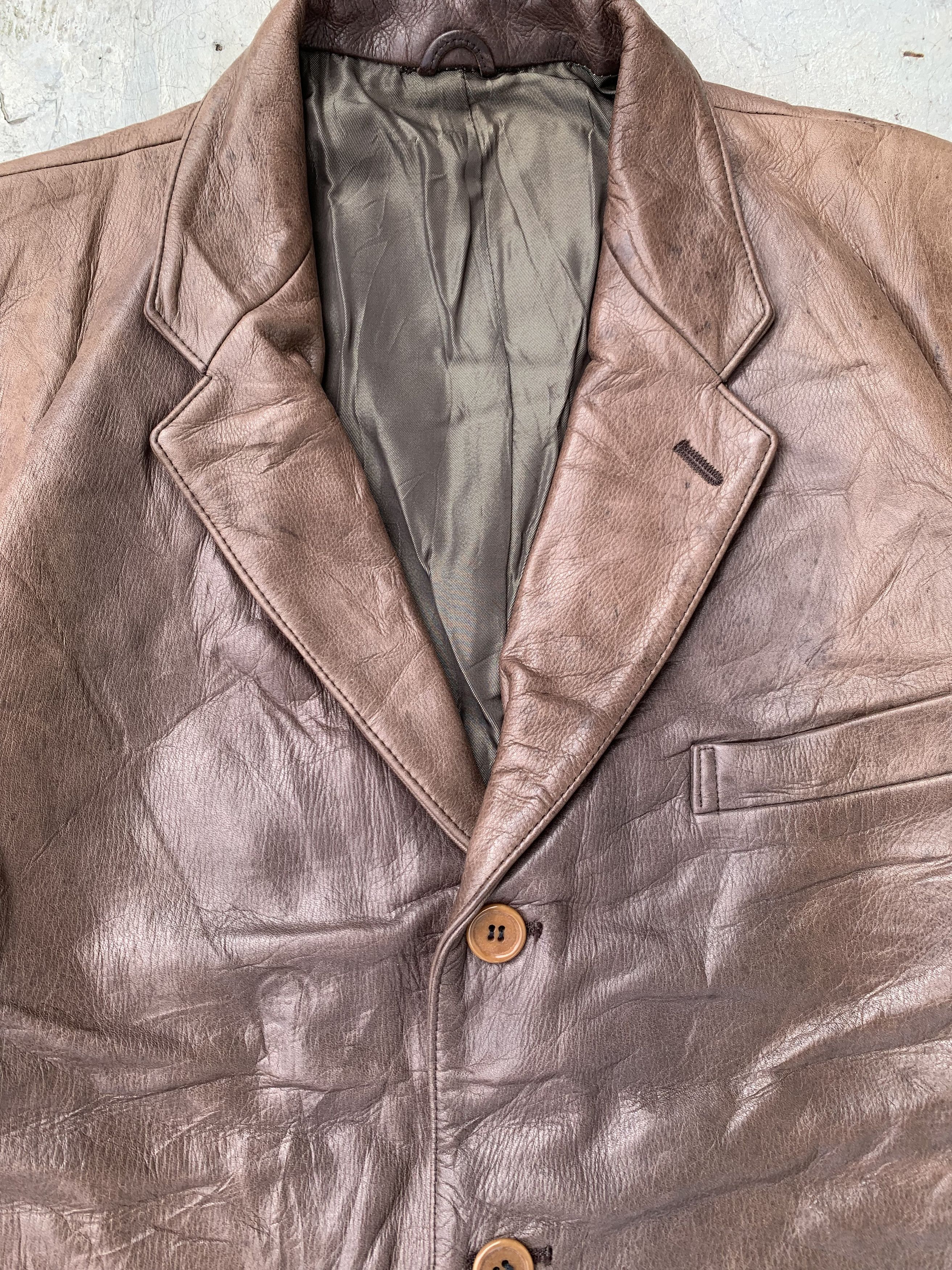 BIGI Vintage Men's Bigi Cow Hide Blazer Leather Jacket Size US M / EU 48-50 / 2 - 7 Thumbnail