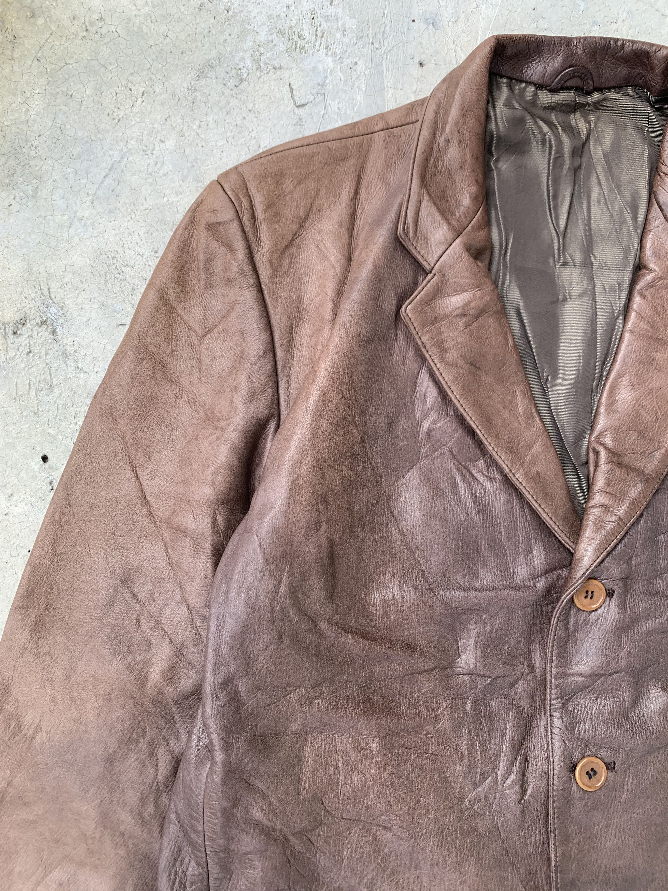BIGI Vintage Men's Bigi Cow Hide Blazer Leather Jacket Size US M / EU 48-50 / 2 - 4 Thumbnail