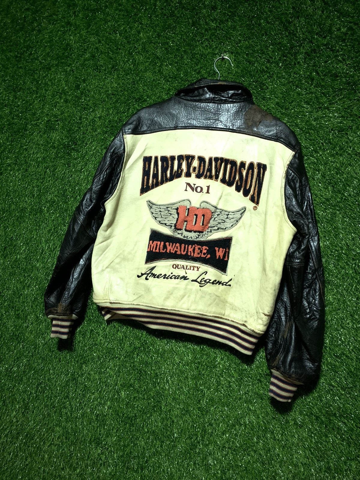 Harley Davidson Vintage Harley Davidson Leather Bikers Patch Jacket Size US M / EU 48-50 / 2 - 11 Thumbnail