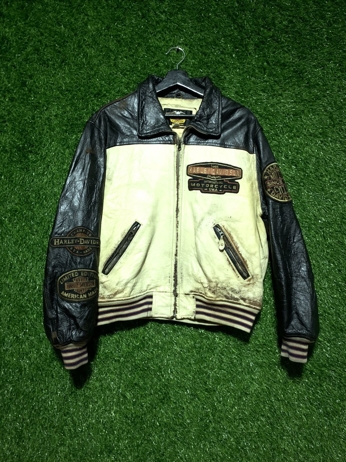Harley Davidson Vintage Harley Davidson Leather Bikers Patch Jacket Size US M / EU 48-50 / 2 - 13 Thumbnail