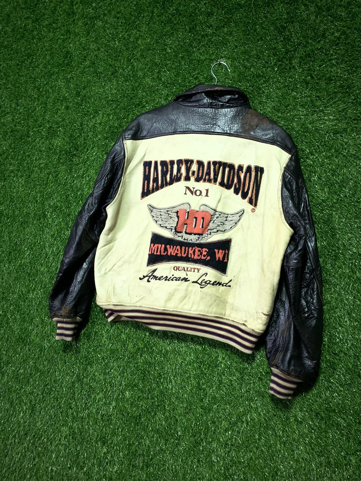 Harley Davidson Vintage Harley Davidson Leather Bikers Patch Jacket Size US M / EU 48-50 / 2 - 8 Thumbnail