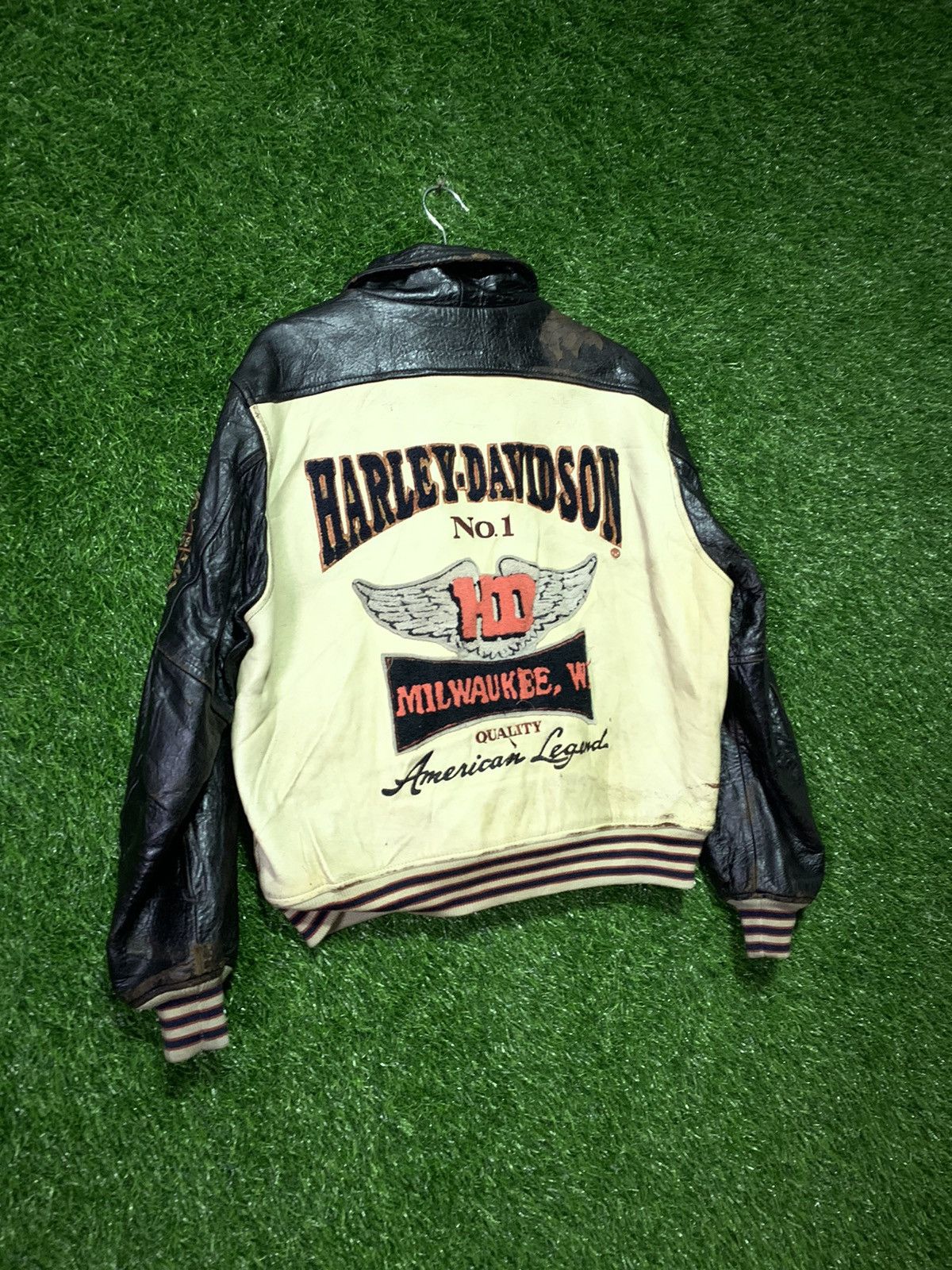 Harley Davidson Vintage Harley Davidson Leather Bikers Patch Jacket Size US M / EU 48-50 / 2 - 9 Thumbnail