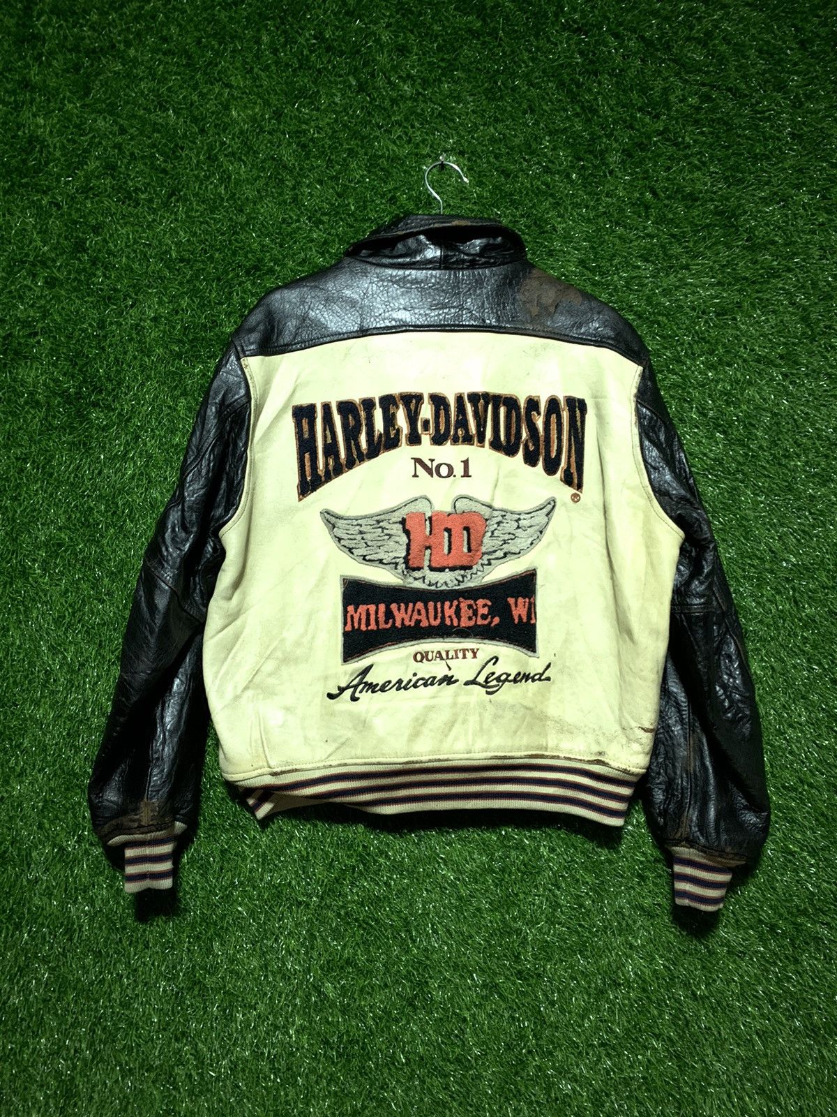 Harley Davidson Vintage Harley Davidson Leather Bikers Patch Jacket Size US M / EU 48-50 / 2 - 10 Thumbnail