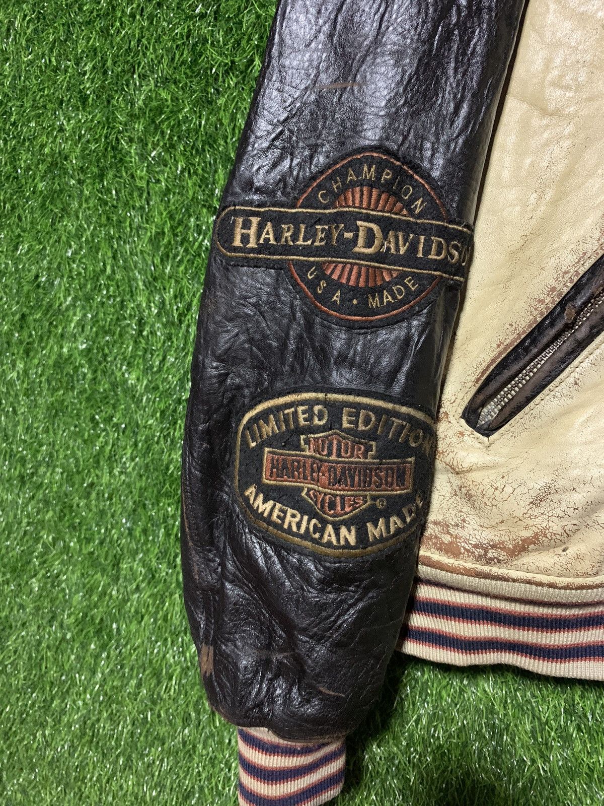 Harley Davidson Vintage Harley Davidson Leather Bikers Patch Jacket Size US M / EU 48-50 / 2 - 17 Thumbnail