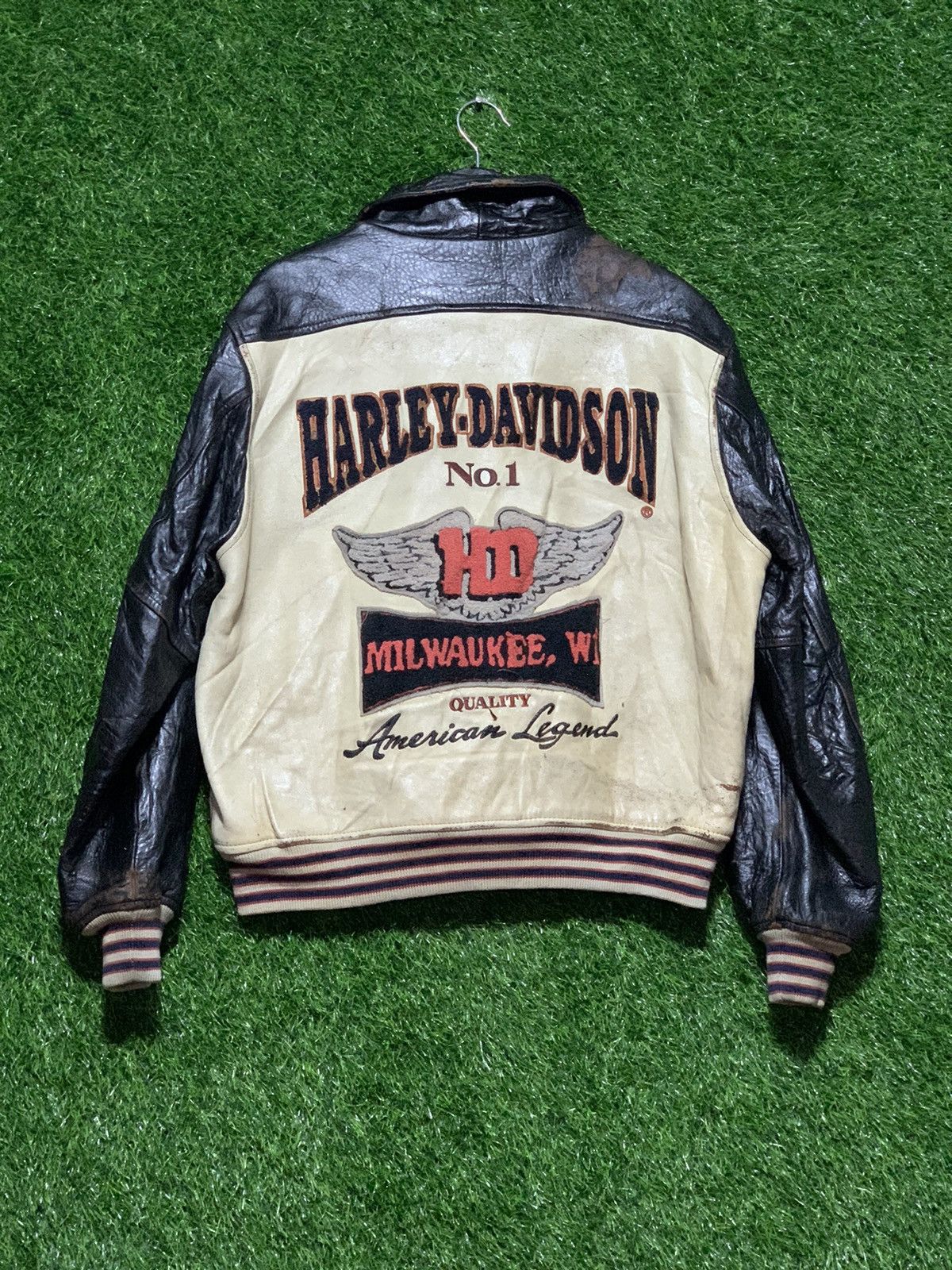 Harley Davidson Vintage Harley Davidson Leather Bikers Patch Jacket Size US M / EU 48-50 / 2 - 3 Thumbnail