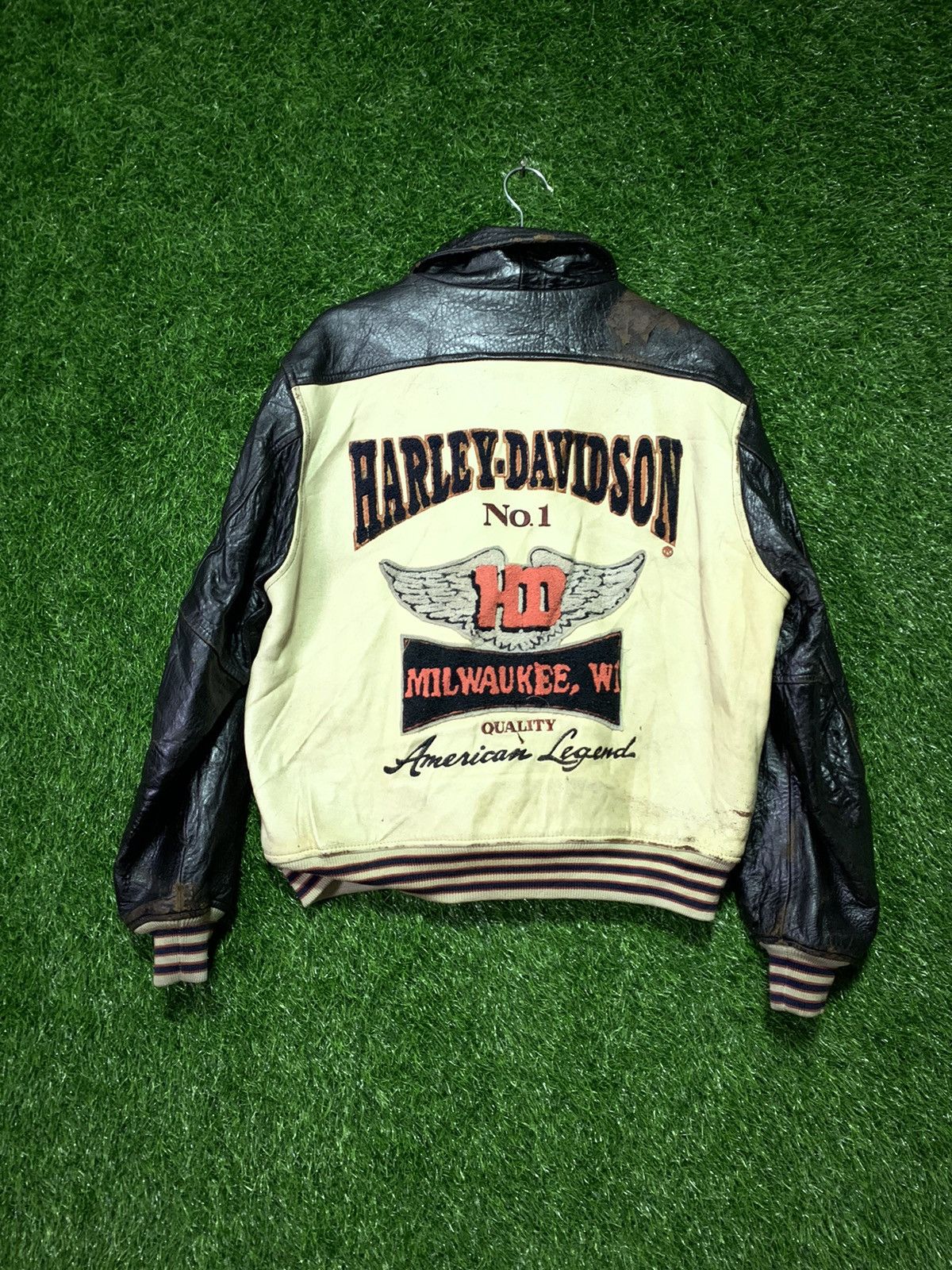 Harley Davidson Vintage Harley Davidson Leather Bikers Patch Jacket Size US M / EU 48-50 / 2 - 7 Thumbnail