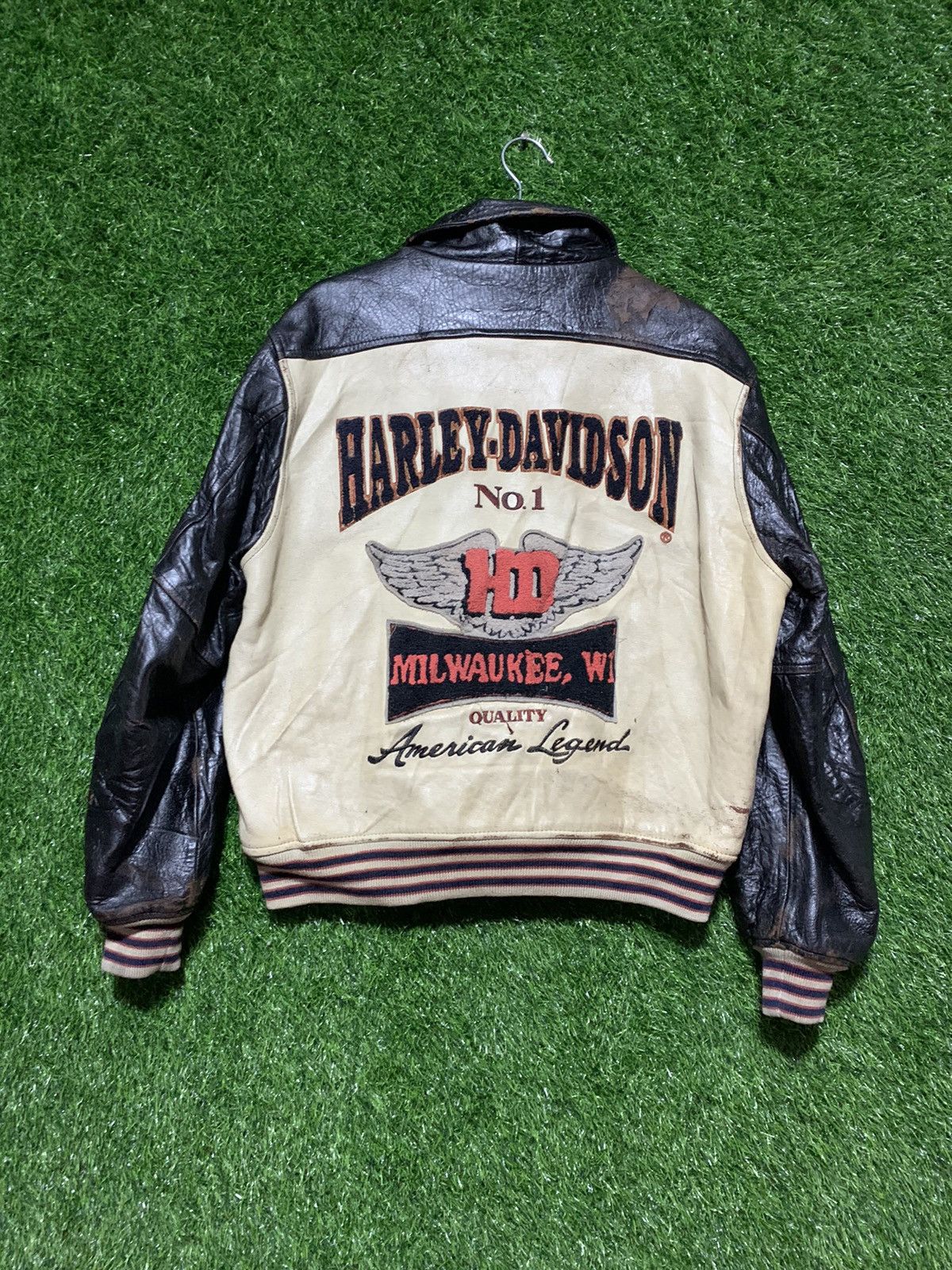 Harley Davidson Vintage Harley Davidson Leather Bikers Patch Jacket Size US M / EU 48-50 / 2 - 1 Thumbnail