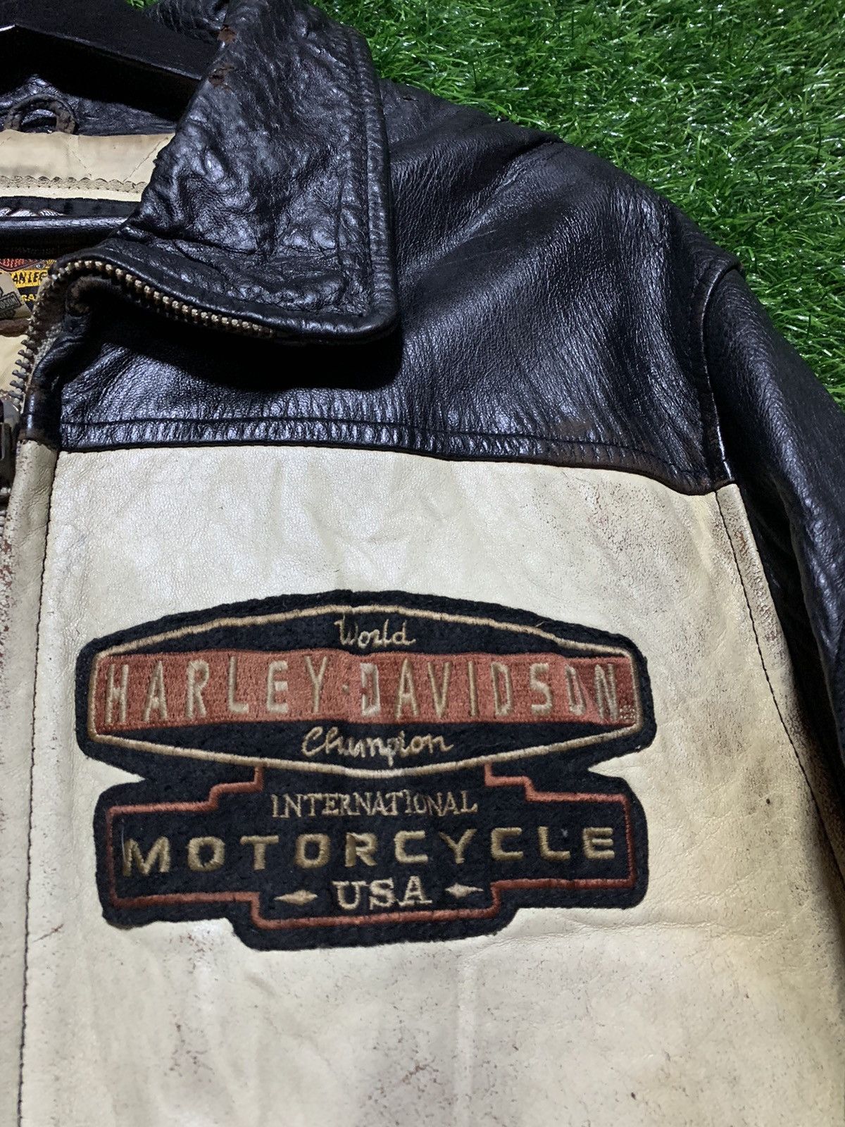 Harley Davidson Vintage Harley Davidson Leather Bikers Patch Jacket Size US M / EU 48-50 / 2 - 20 Thumbnail