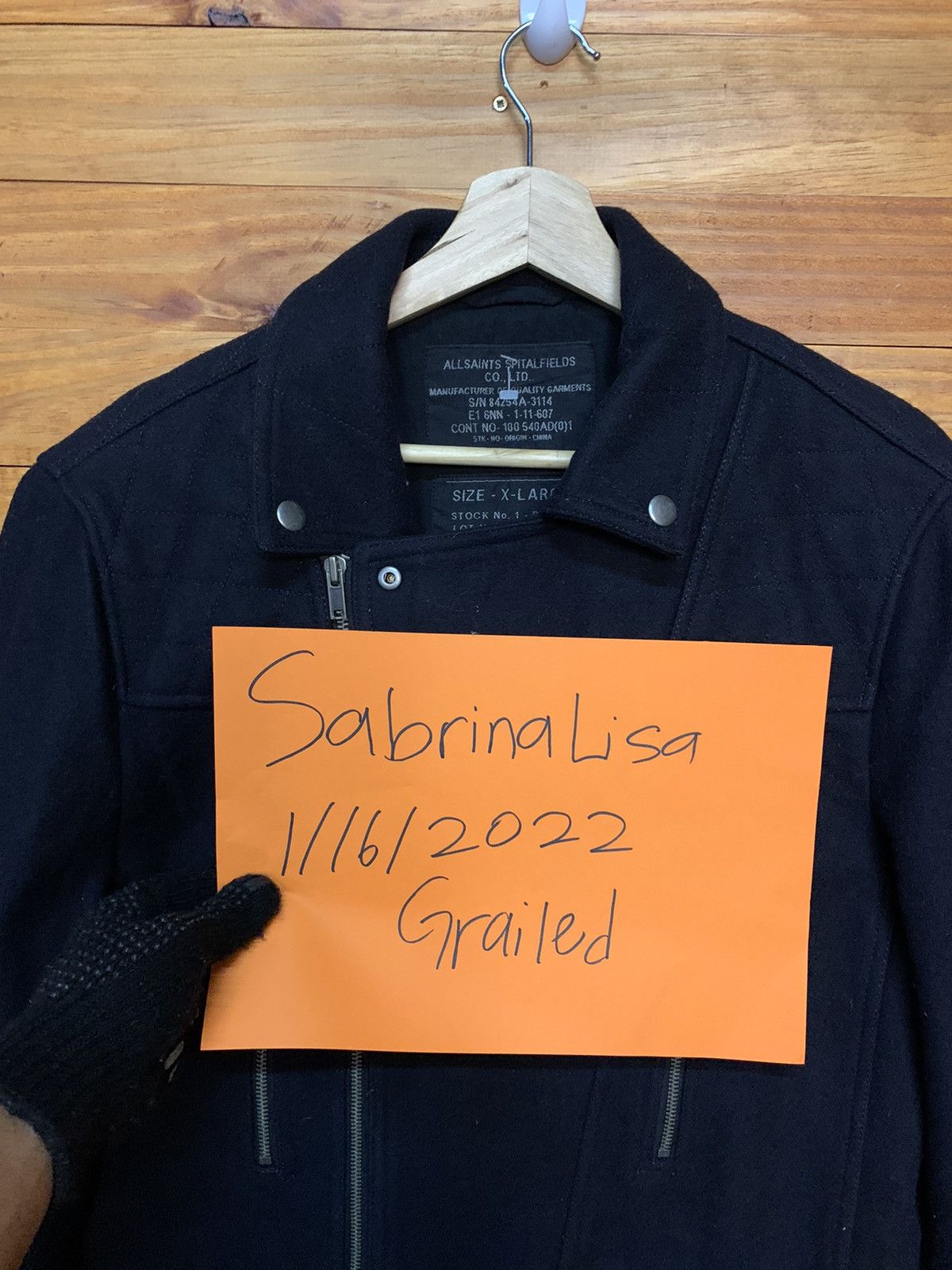 Allsaints All Saint Spital Field Wool Double Collar Biker Jackets Size US XL / EU 56 / 4 - 12 Thumbnail