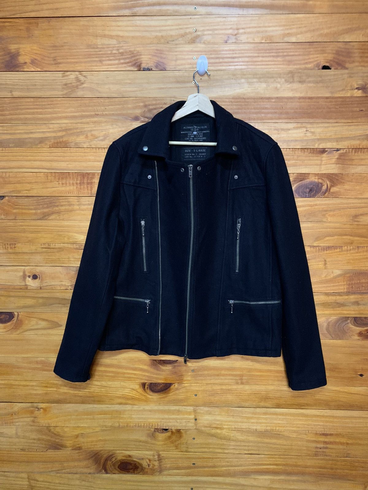Allsaints All Saint Spital Field Wool Double Collar Biker Jackets Size US XL / EU 56 / 4 - 1 Thumbnail