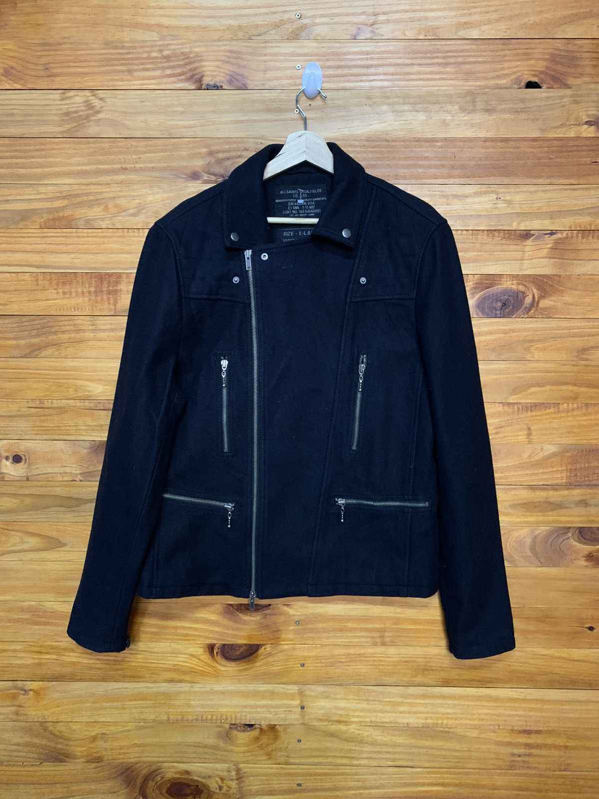 Allsaints All Saint Spital Field Wool Double Collar Biker Jackets Size US XL / EU 56 / 4 - 2 Thumbnail