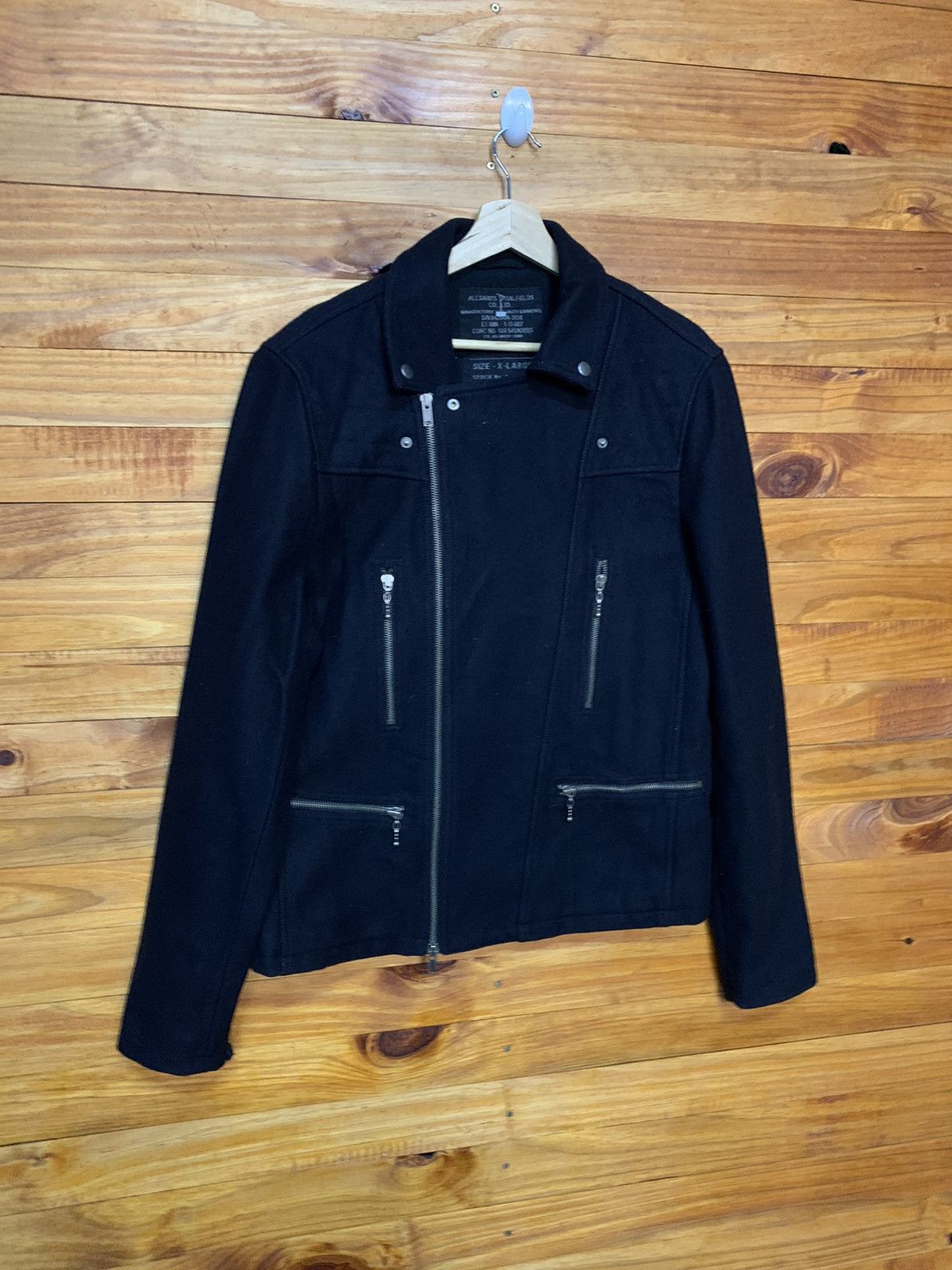Allsaints All Saint Spital Field Wool Double Collar Biker Jackets Size US XL / EU 56 / 4 - 3 Thumbnail