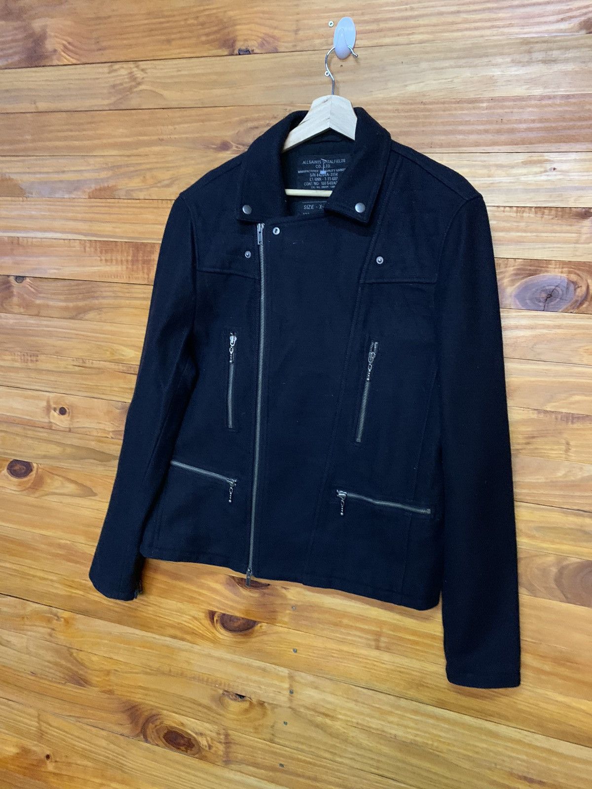 Allsaints All Saint Spital Field Wool Double Collar Biker Jackets Size US XL / EU 56 / 4 - 4 Thumbnail