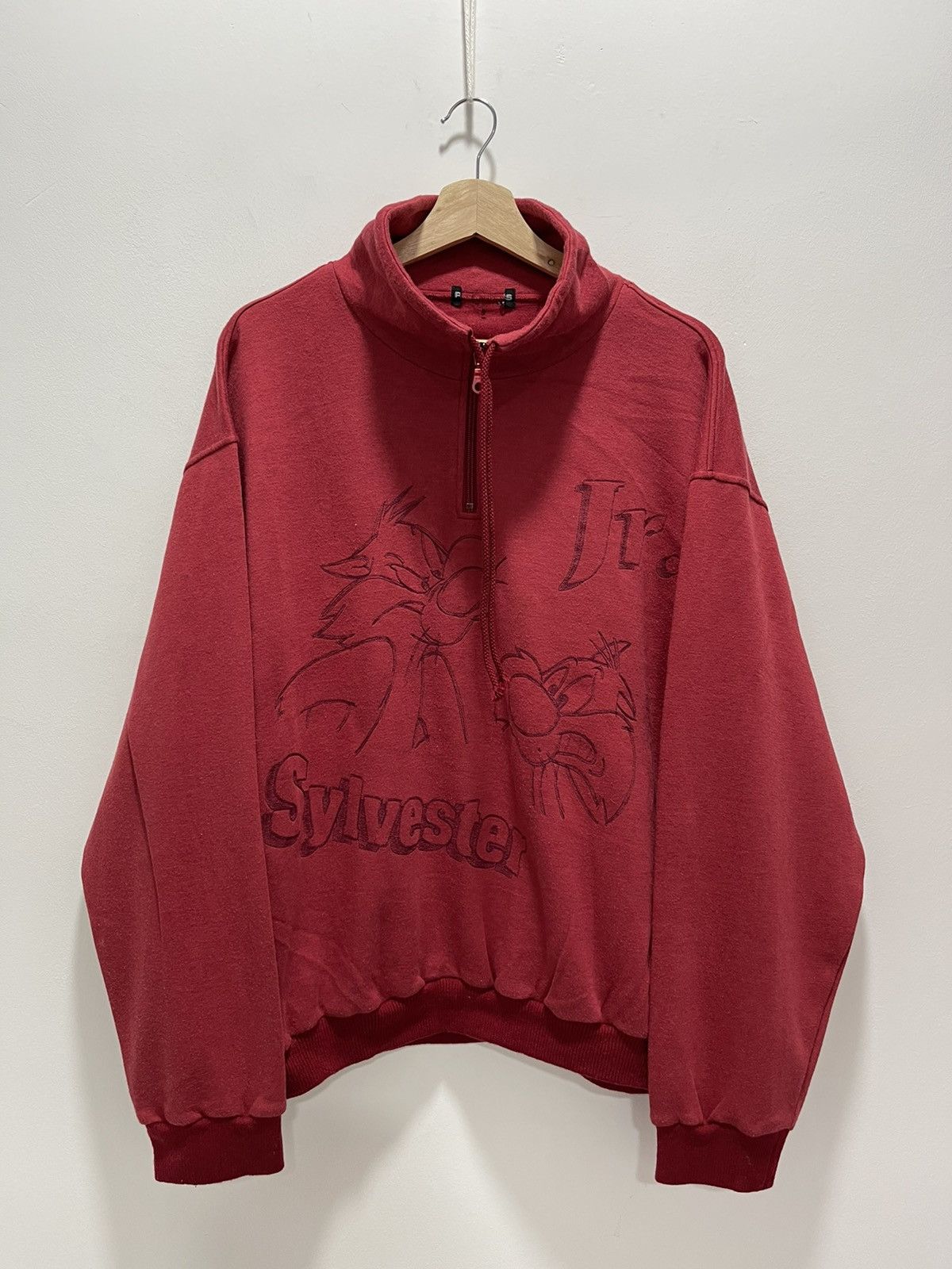 Anime × Cartoon Network × Vintage SYLVESTER JR LOONEY TUNES ART DESIGN HALF ZIP SWEATSHIRT Size US L / EU 52-54 / 3 - 1 Thumbnail