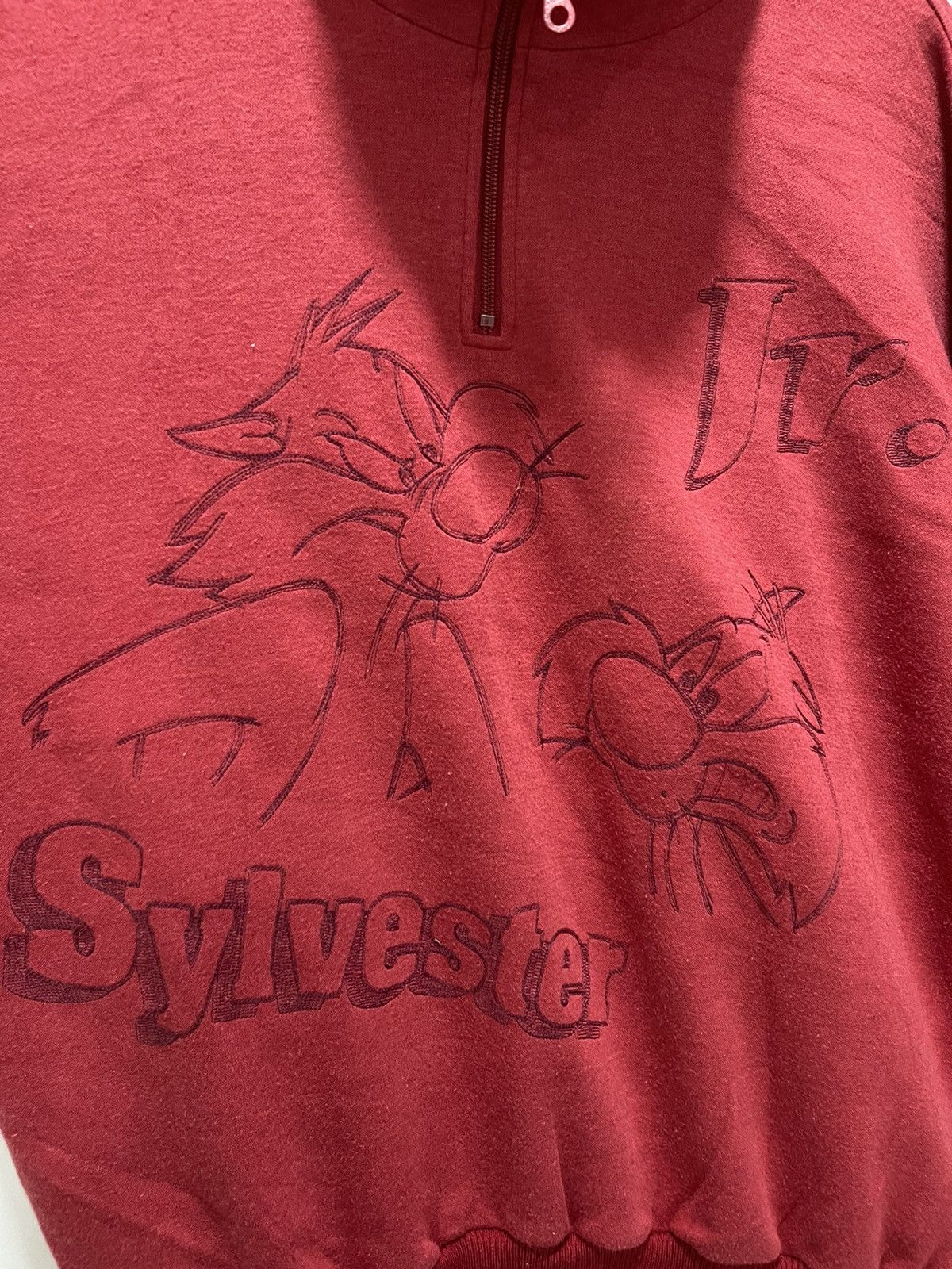Anime × Cartoon Network × Vintage SYLVESTER JR LOONEY TUNES ART DESIGN HALF ZIP SWEATSHIRT Size US L / EU 52-54 / 3 - 2 Thumbnail