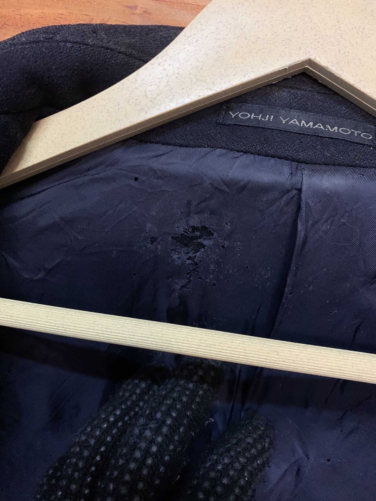 Y's for Men × Yohji Yamamoto Vintage Yohji Yamamoto Laine Wool Pea Coat Made In Japan Size US L / EU 52-54 / 3 - 8 Thumbnail