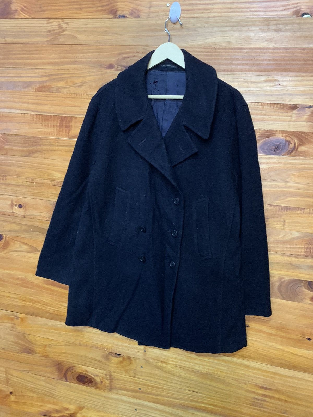 Y's for Men × Yohji Yamamoto Vintage Yohji Yamamoto Laine Wool Pea Coat Made In Japan Size US L / EU 52-54 / 3 - 2 Thumbnail