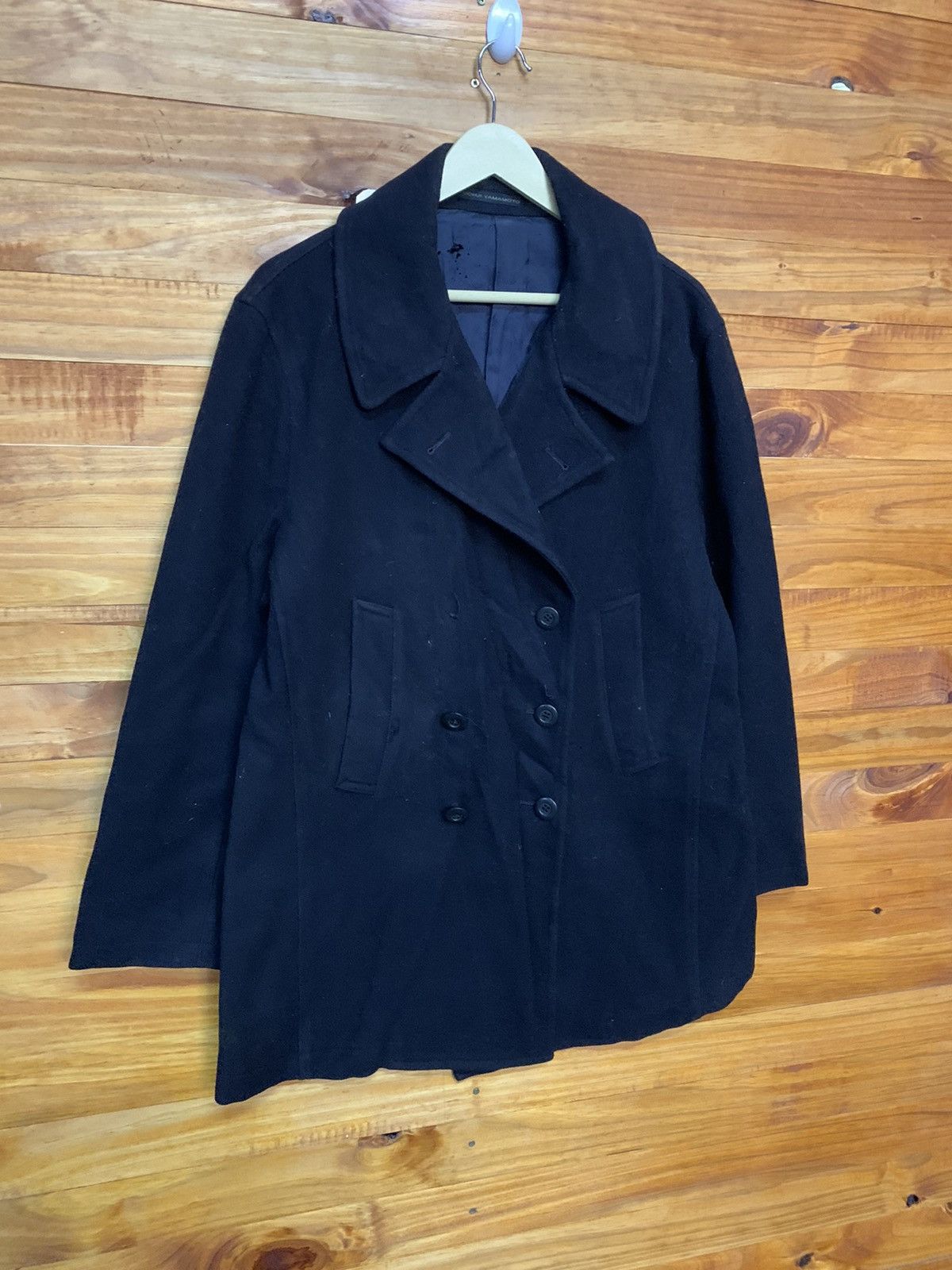 Y's for Men × Yohji Yamamoto Vintage Yohji Yamamoto Laine Wool Pea Coat Made In Japan Size US L / EU 52-54 / 3 - 3 Thumbnail