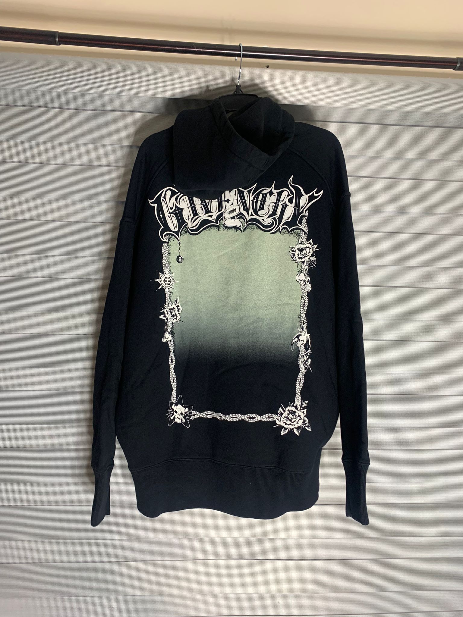 Image of Givenchy Chain Empty Frame Hoodie In Black, Men's (Size Small)