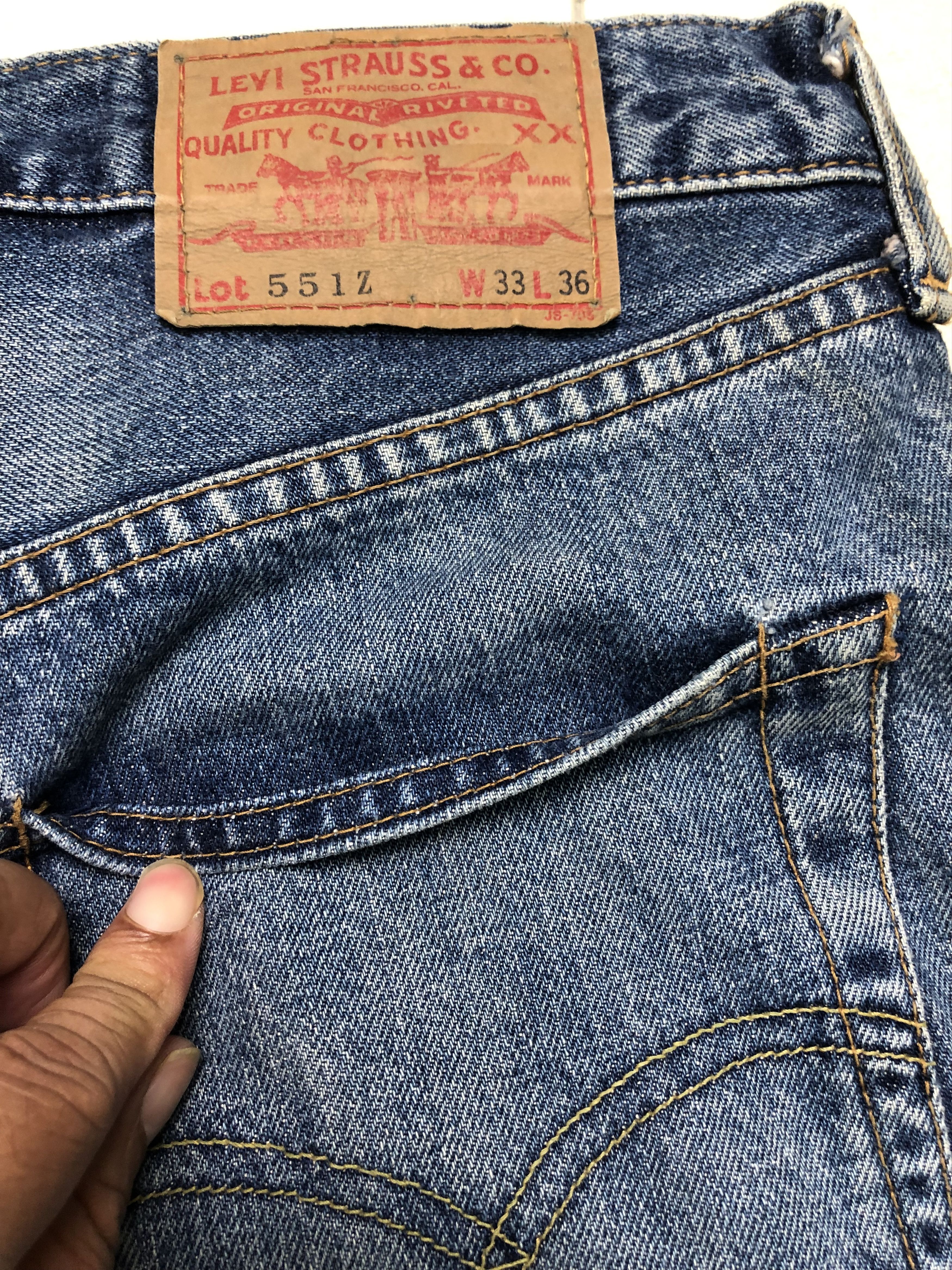 Levi's Vintage Big E Lot 551Z Selvedge 31x30 Size US 31 - 7 Thumbnail