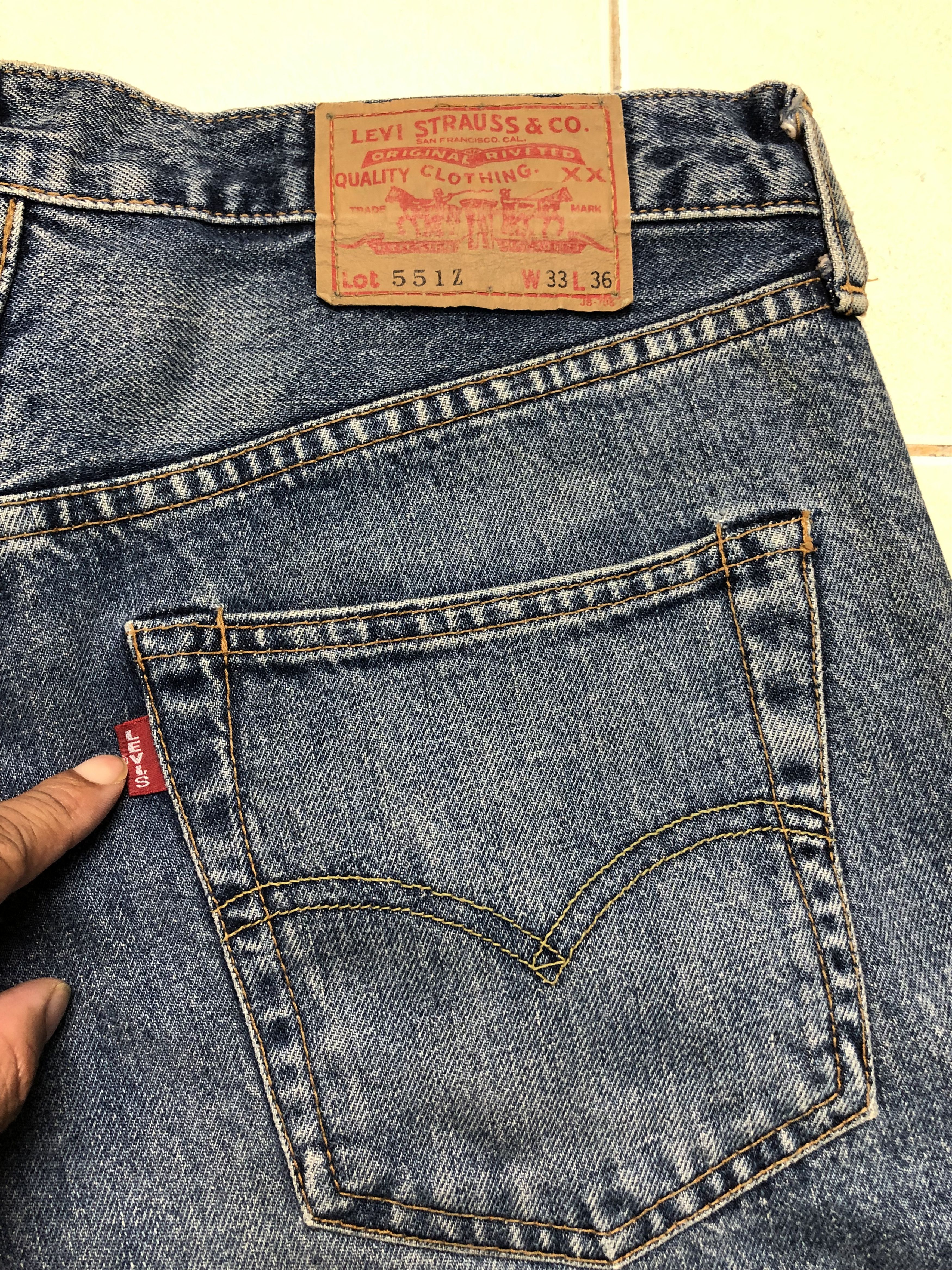 Levi's Vintage Big E Lot 551Z Selvedge 31x30 Size US 31 - 6 Thumbnail