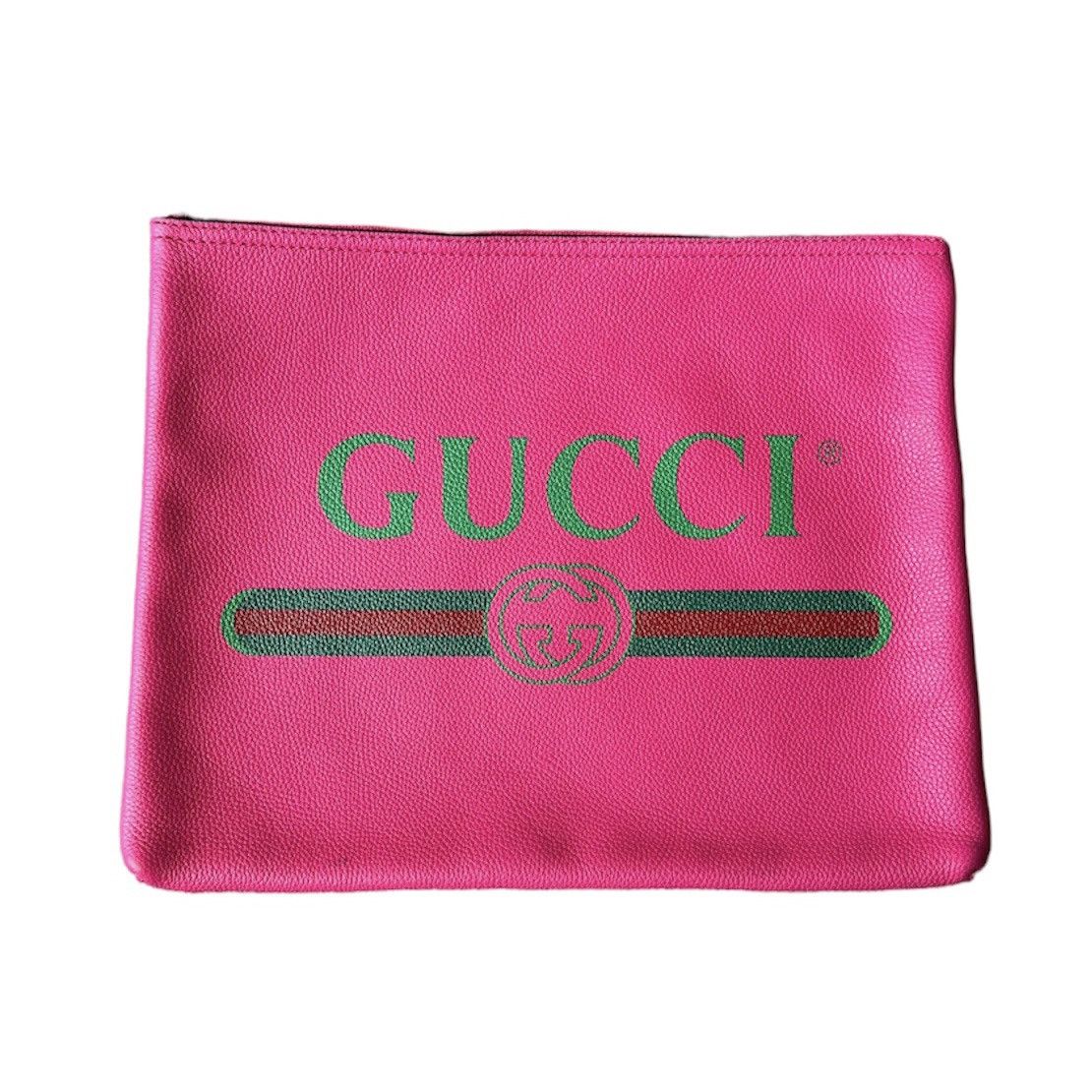 Gucci Leather Logo Portfolio Clutch/Pouch bag
