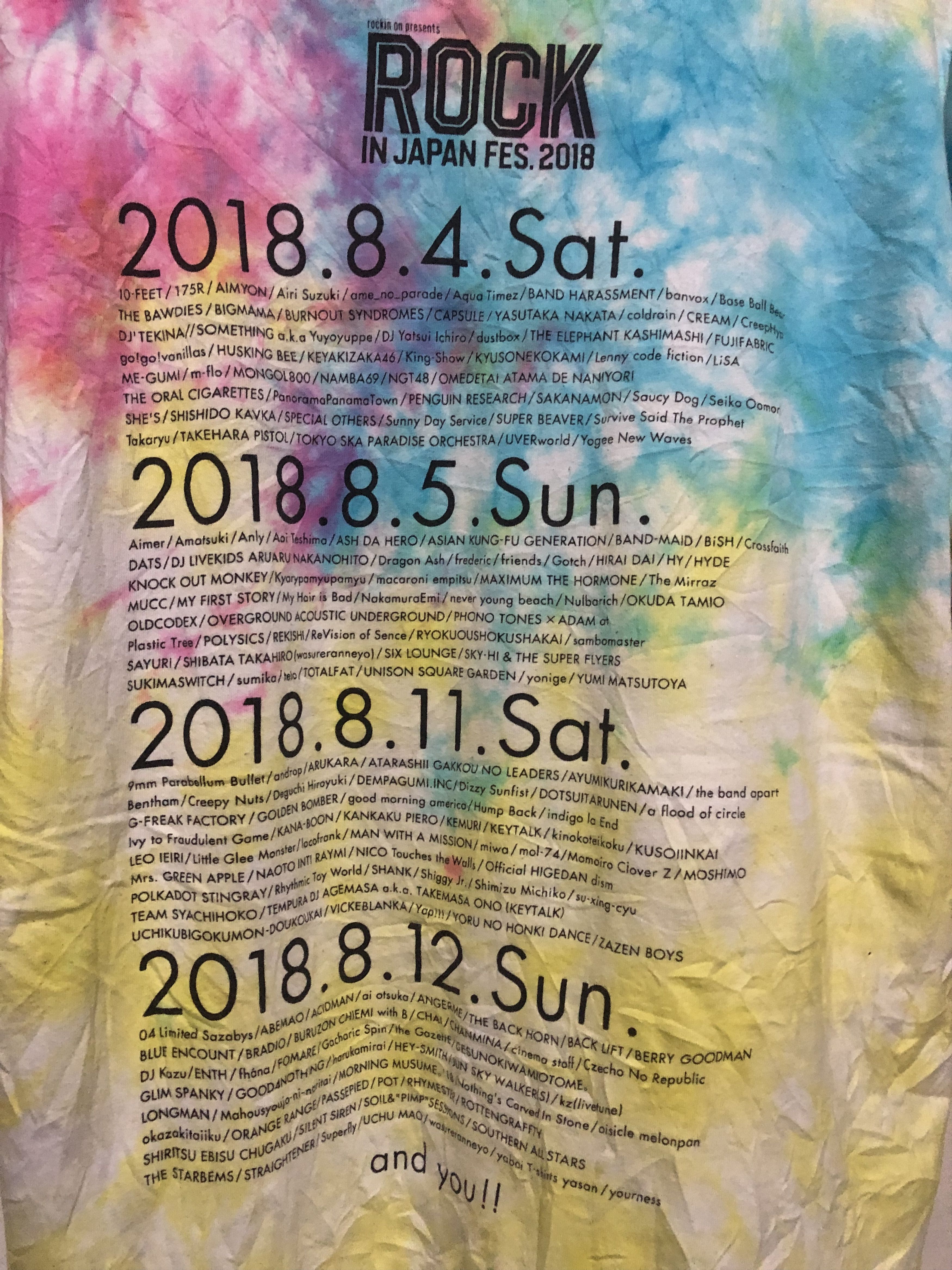 Band Tees Rock In Japan Fes Tie dye Tshirt Size US L / EU 52-54 / 3 - 4 Thumbnail