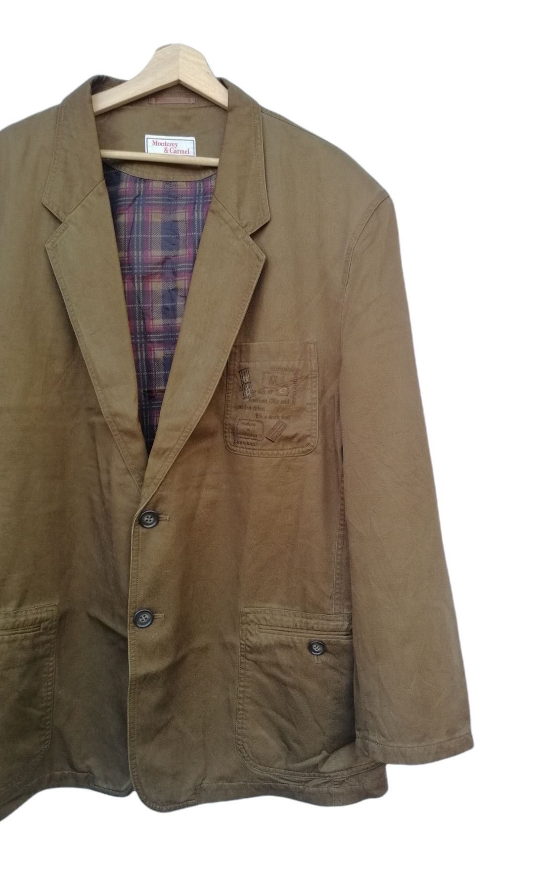 Japanese Brand Vintage Monterey & Carmel Tencel Single Breasted Jacket Size US L / EU 52-54 / 3 - 4 Thumbnail