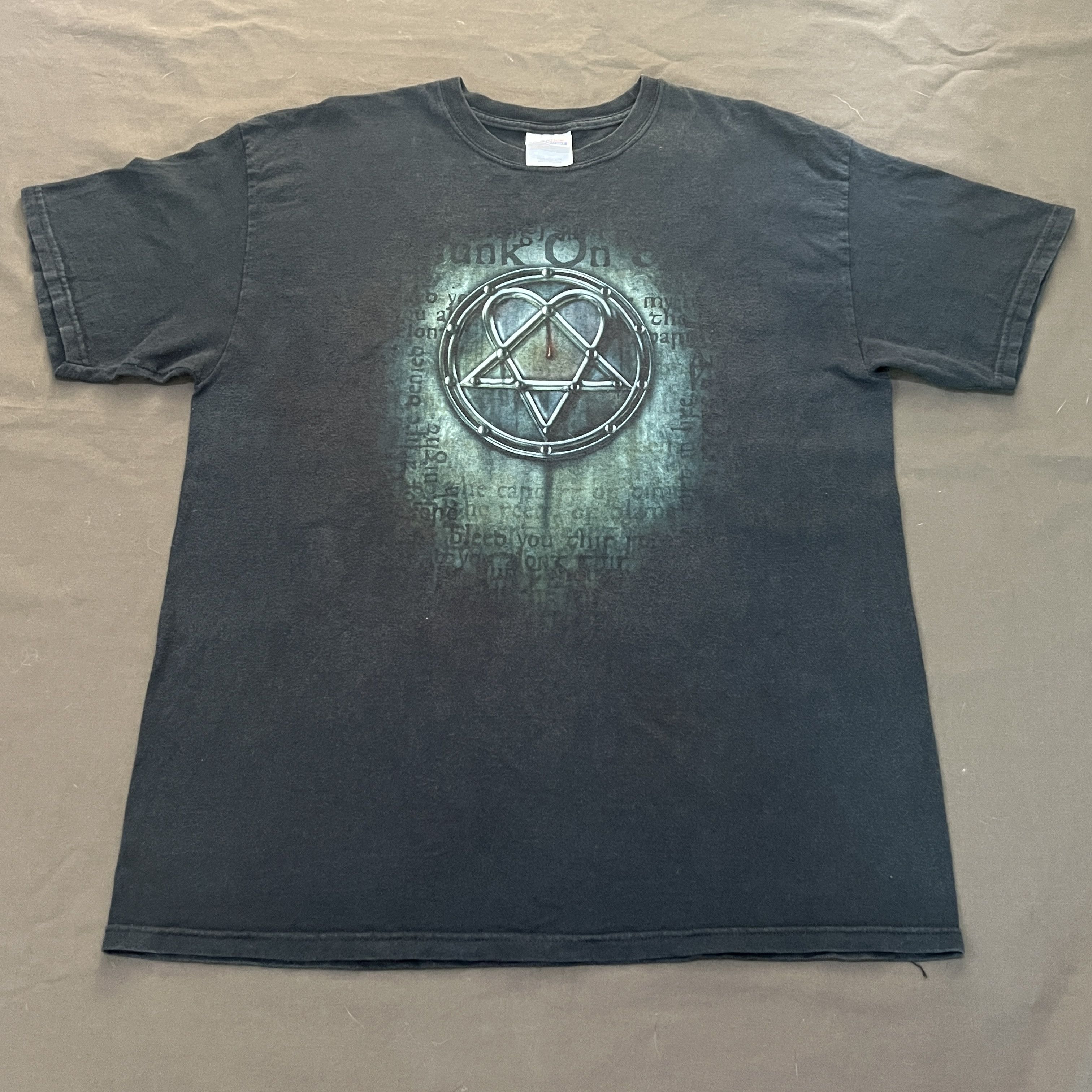 Band Tees × Seditionaries × Vintage Vintage Y2K 2000s HIM logo Promo Tee Faded Gothic metal Size US L / EU 52-54 / 3 - 2 Thumbnail