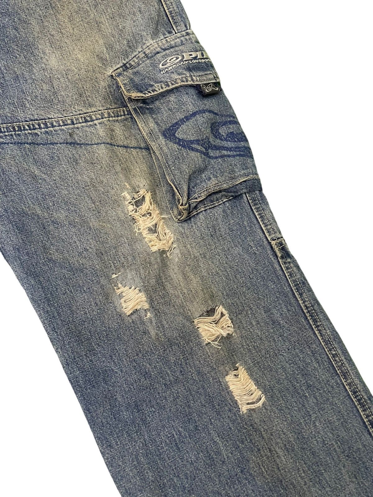 Japanese Brand Wide Baggy Cargo Jeans Piko Hawaii Distress Denim 3🟦6 Size US 29 - 7 Thumbnail