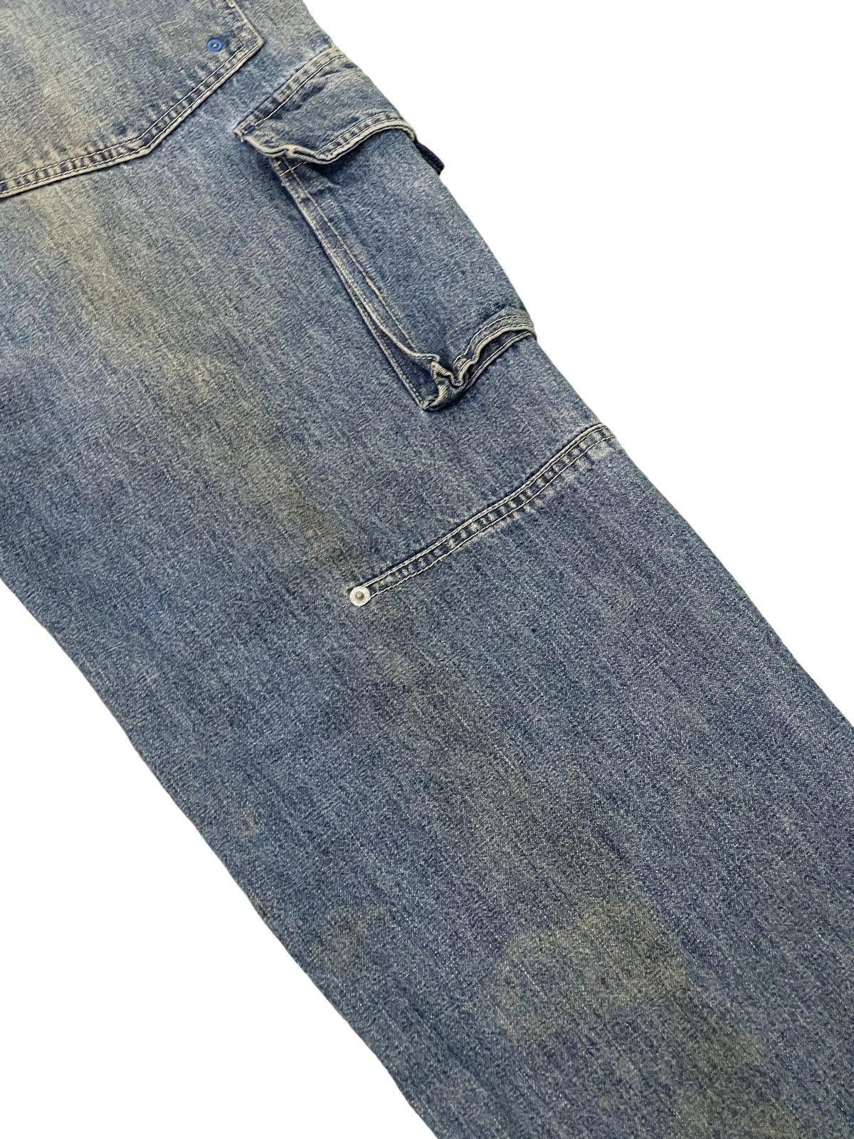 Japanese Brand Wide Baggy Cargo Jeans Piko Hawaii Distress Denim 3🟦6 Size US 29 - 18 Thumbnail
