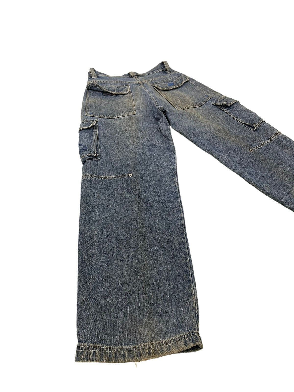 Japanese Brand Wide Baggy Cargo Jeans Piko Hawaii Distress Denim 3🟦6 Size US 29 - 15 Thumbnail