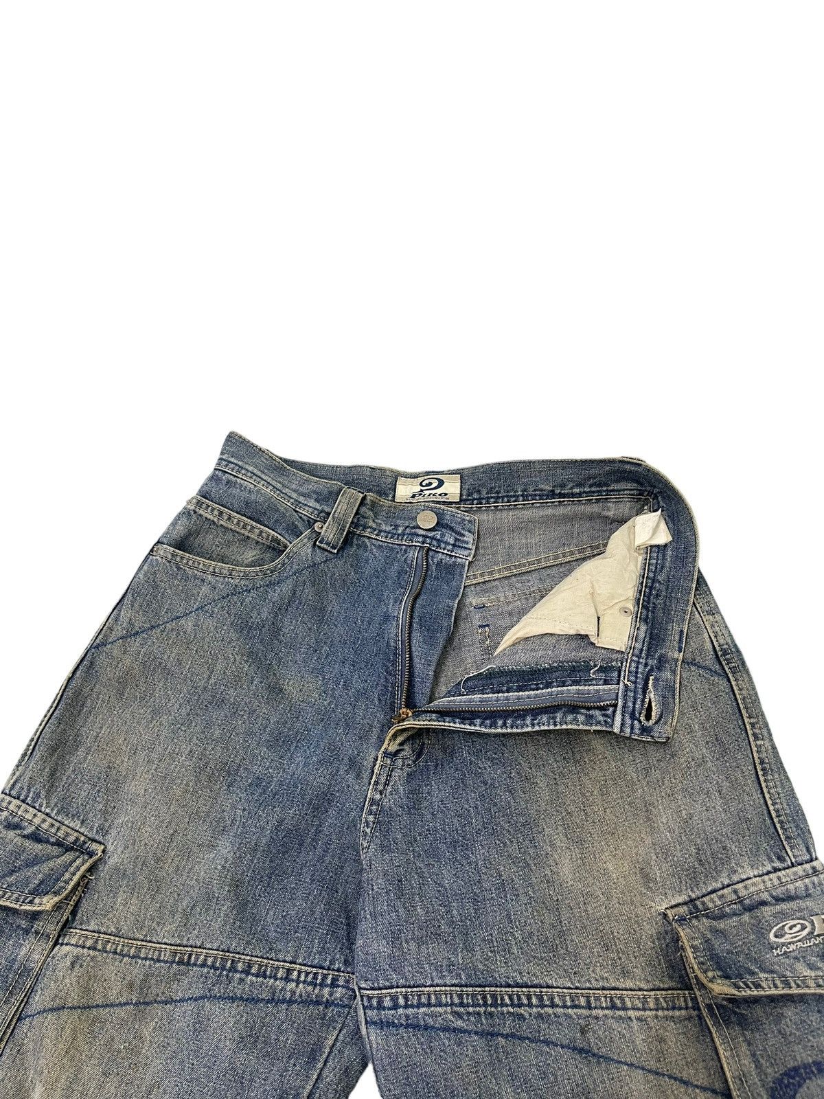 Japanese Brand Wide Baggy Cargo Jeans Piko Hawaii Distress Denim 3🟦6 Size US 29 - 11 Thumbnail