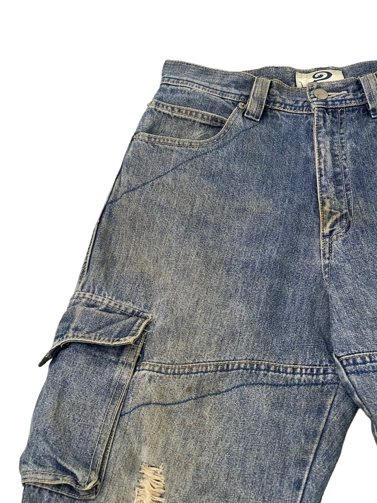 Japanese Brand Wide Baggy Cargo Jeans Piko Hawaii Distress Denim 3🟦6 Size US 29 - 9 Thumbnail