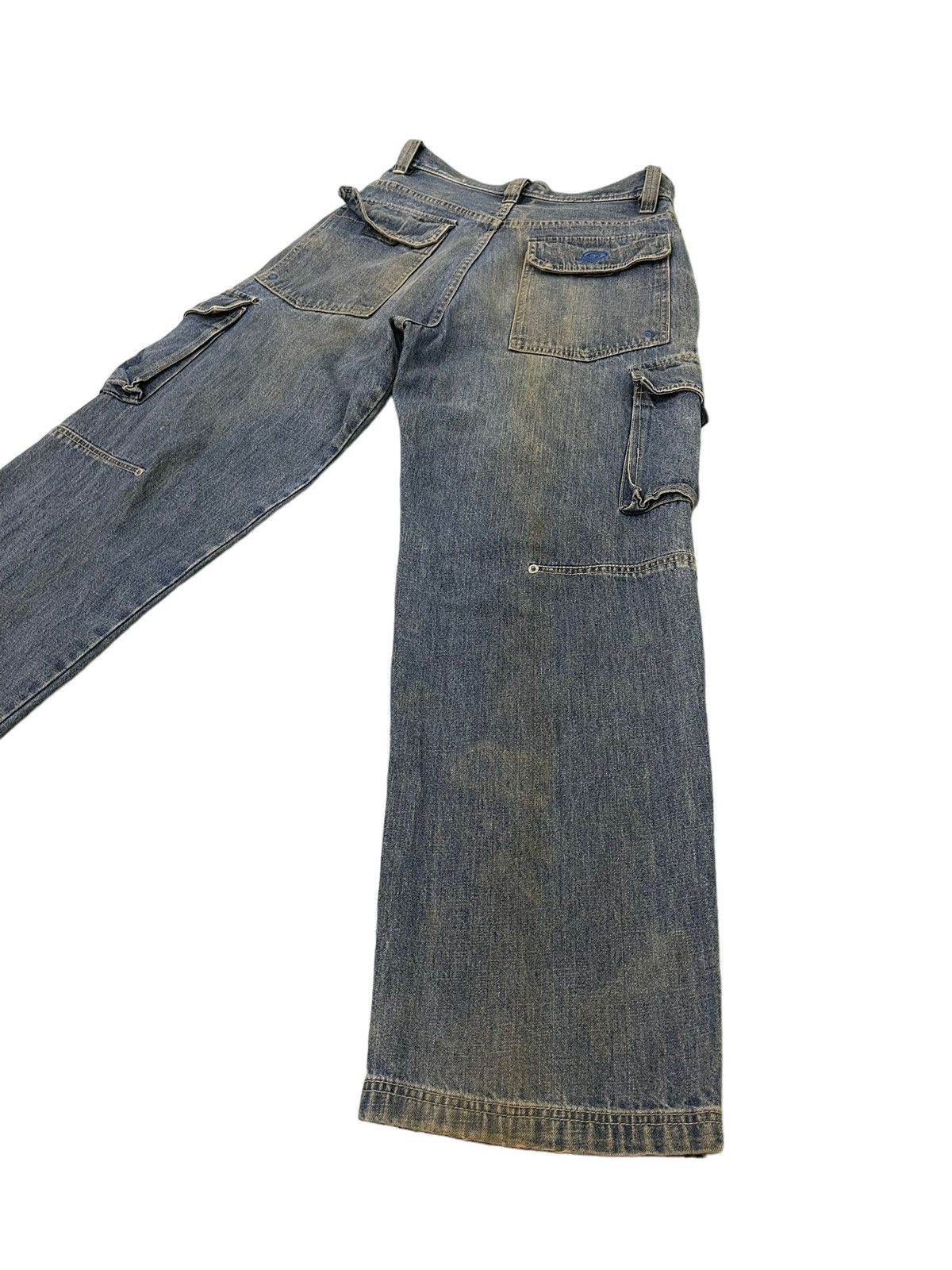 Japanese Brand Wide Baggy Cargo Jeans Piko Hawaii Distress Denim 3🟦6 Size US 29 - 16 Thumbnail
