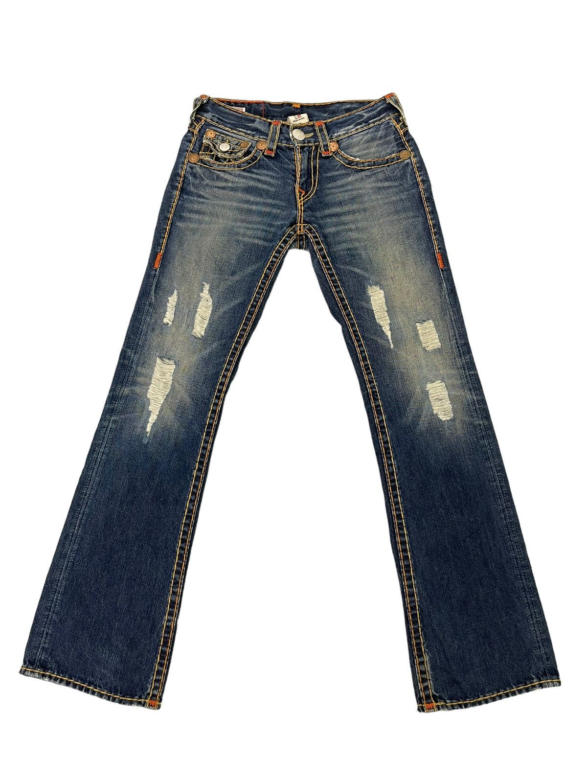Japanese Brand Flare Jeans True Religion USA Y2K Distress Low Rise 3🟦6 Size US 31 - 2 Thumbnail