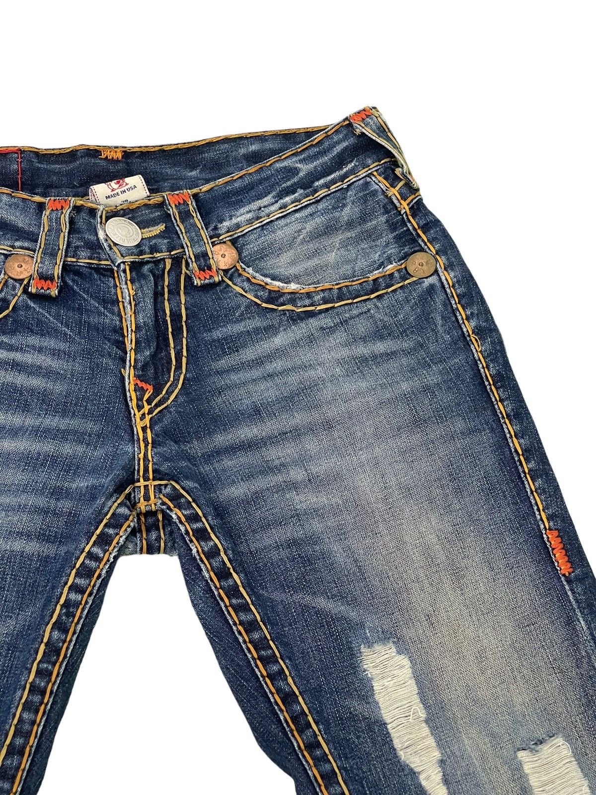 Japanese Brand Flare Jeans True Religion USA Y2K Distress Low Rise 3🟦6 Size US 31 - 9 Thumbnail
