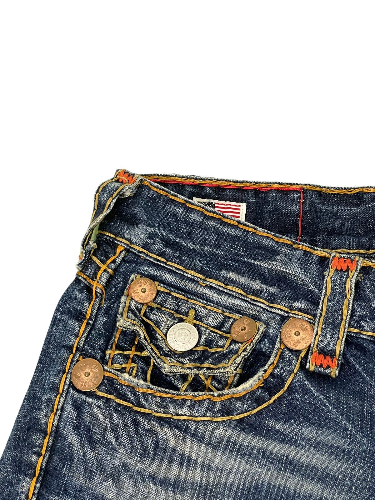 Japanese Brand Flare Jeans True Religion USA Y2K Distress Low Rise 3🟦6 Size US 31 - 10 Thumbnail