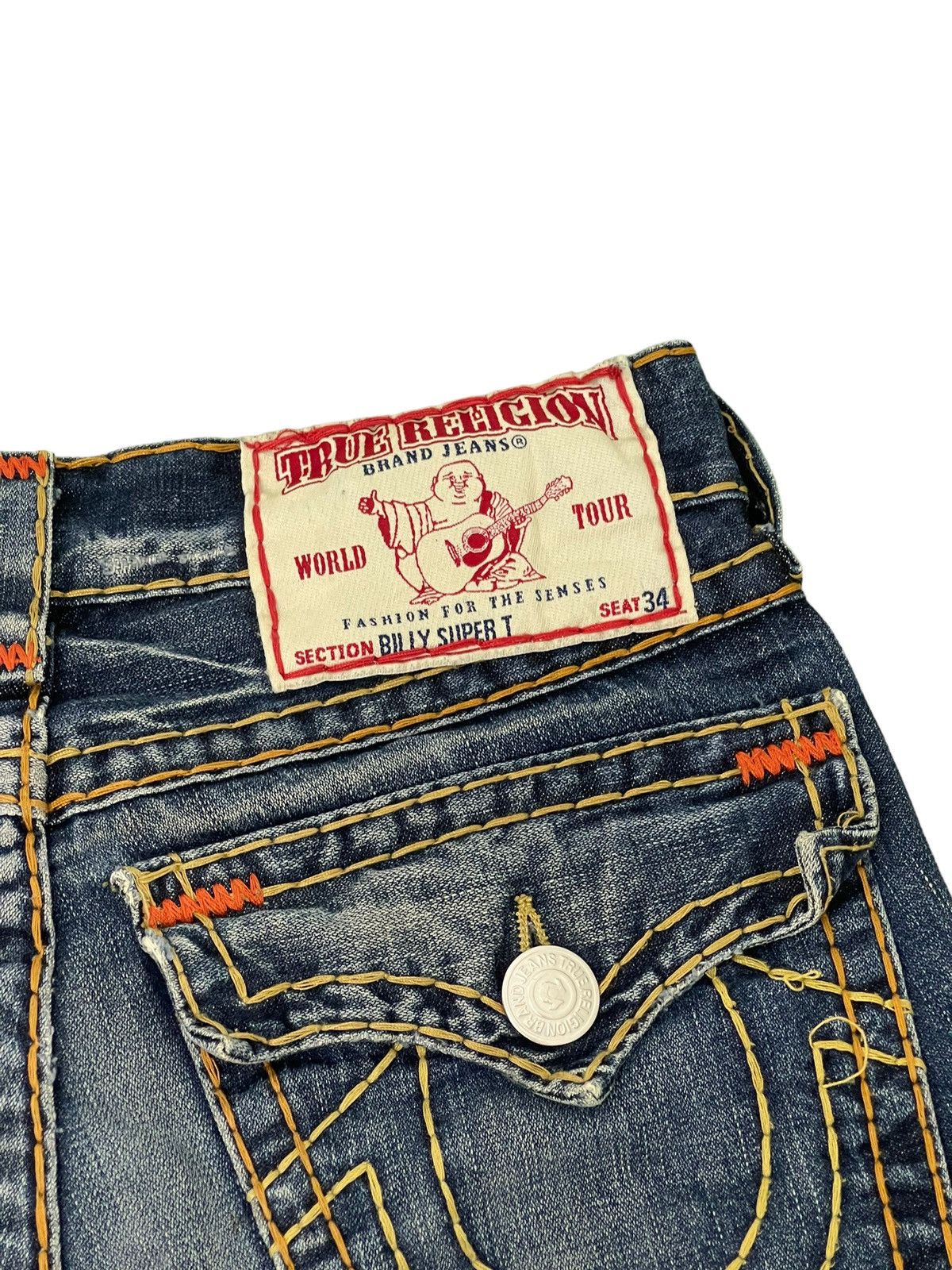 Japanese Brand Flare Jeans True Religion USA Y2K Distress Low Rise 3🟦6 Size US 31 - 22 Thumbnail