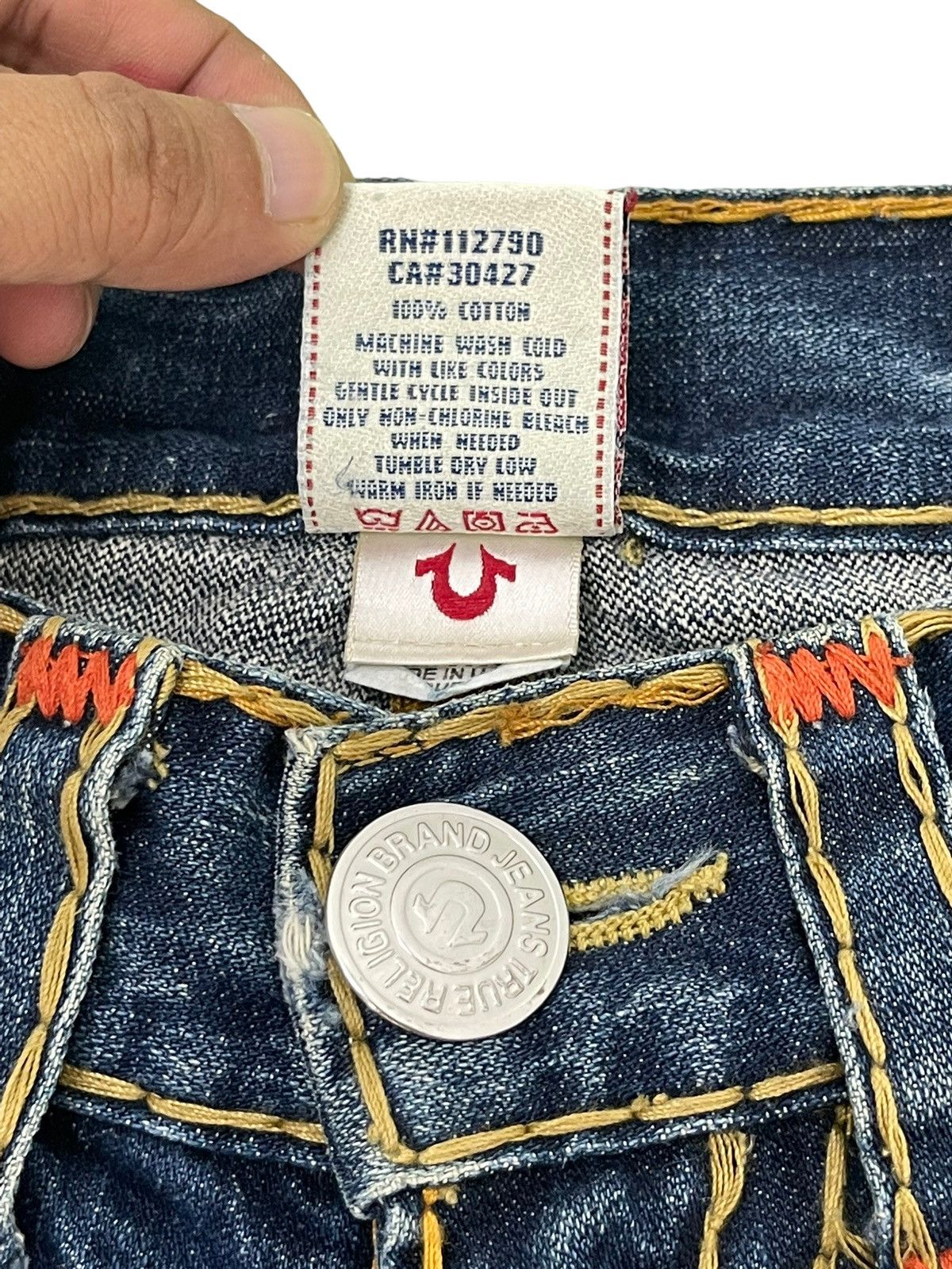 Japanese Brand Flare Jeans True Religion USA Y2K Distress Low Rise 3🟦6 Size US 31 - 11 Thumbnail