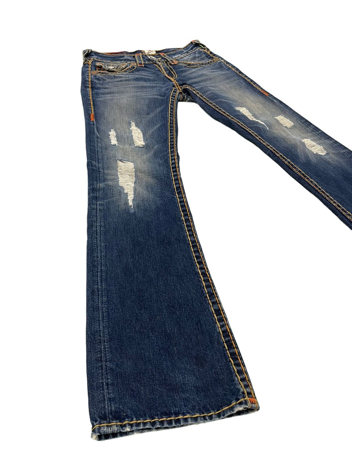 Japanese Brand Flare Jeans True Religion USA Y2K Distress Low Rise 3🟦6 Size US 31 - 1 Thumbnail