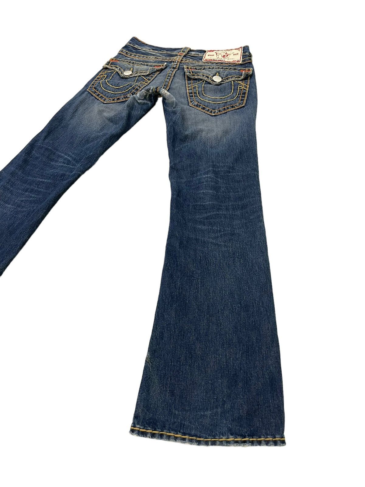 Japanese Brand Flare Jeans True Religion USA Y2K Distress Low Rise 3🟦6 Size US 31 - 15 Thumbnail