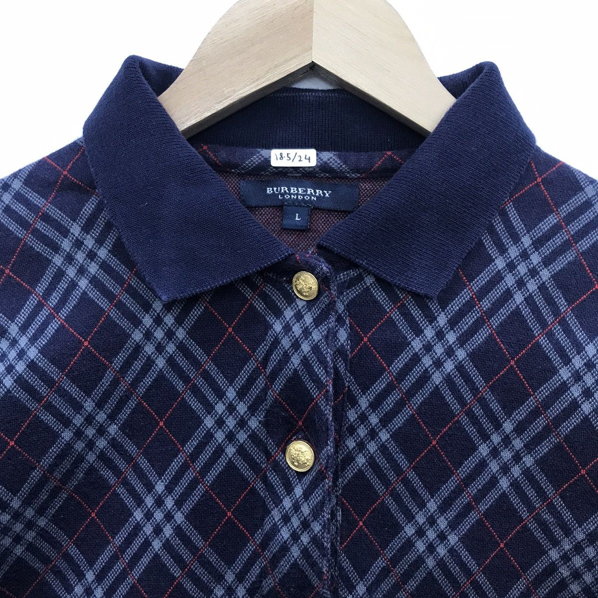 Burberry Rare burberry nova check polo tshirt button ups Size US L / EU 52-54 / 3 - 3 Thumbnail